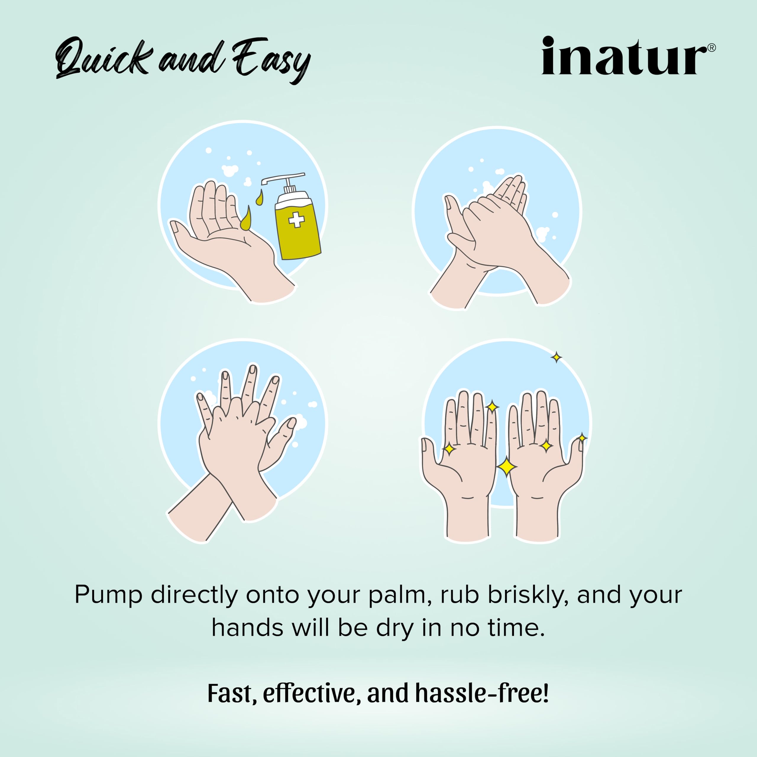 inatur Alcohol-Based Hand Sanitizer Spray - Kills 99.9% Germs, Antibacterial Disinfectant Gel - Gentle on Skin & Safe for Surfaces - 250ml for Daily Hygiene - Perfect for Travel, Office, School & Home Use
