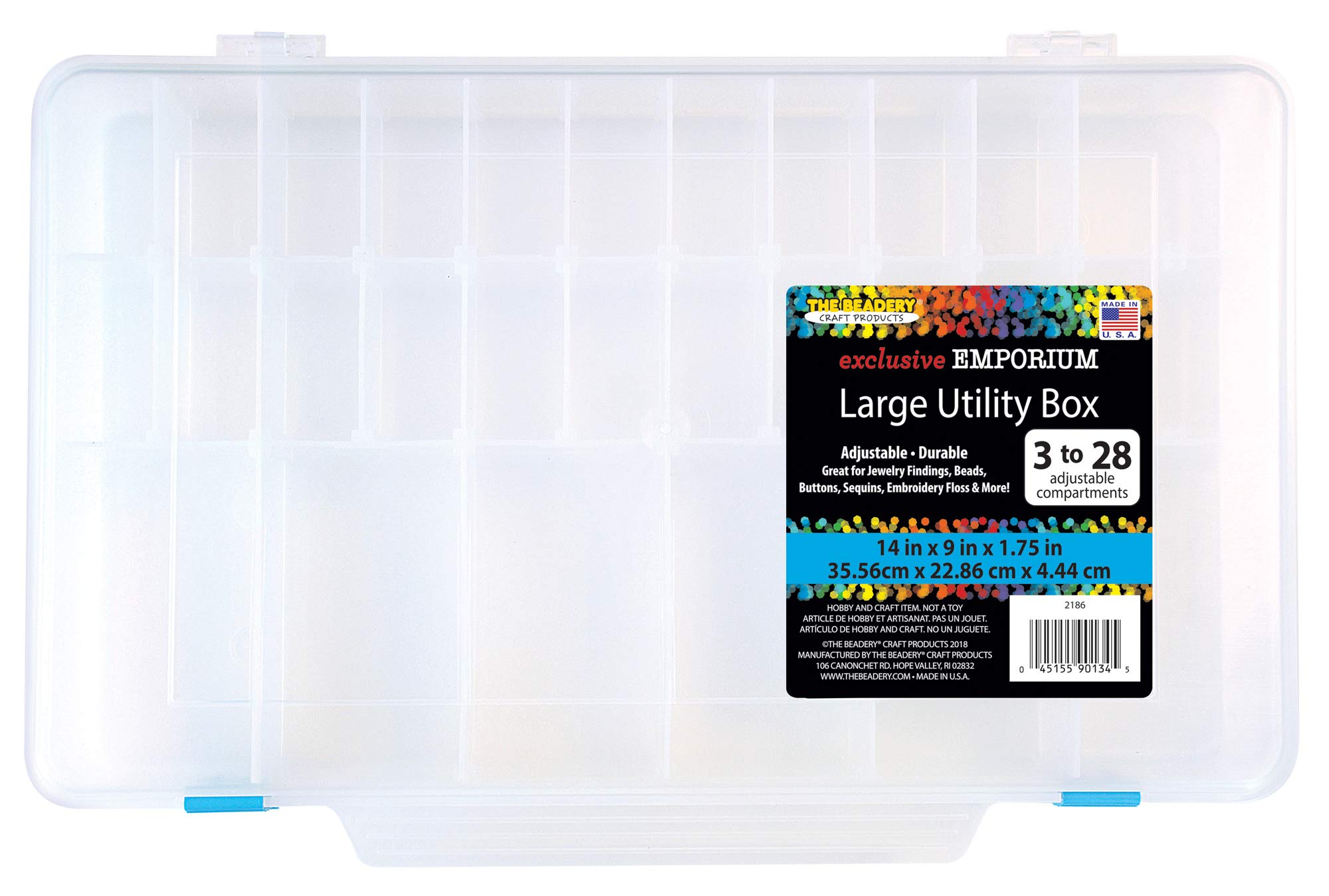 The Beadery Large Clear Utility Box - Organize Beads, Crafts & DIY Supplies | Perfect for Jewelry Making, Scrapbooking & Art Storage