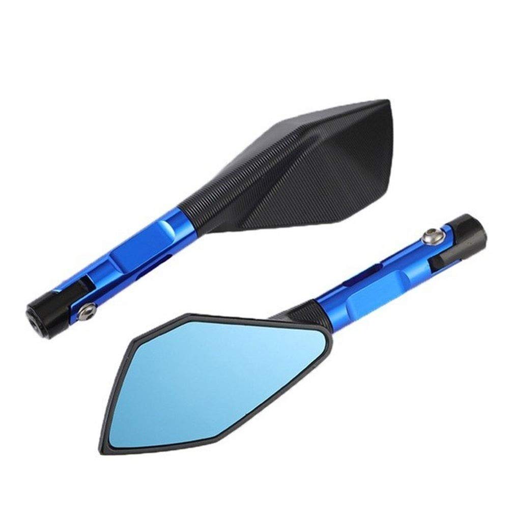 XLL 27.6cm Aluminum Motorcycle Side Mirrors (2 Pack) - Blue, Durable Rearview Mirrors for Street Bikes & Cruisers | Perfect for Enhanced Safety & Style on Road Trips & Daily Commutes