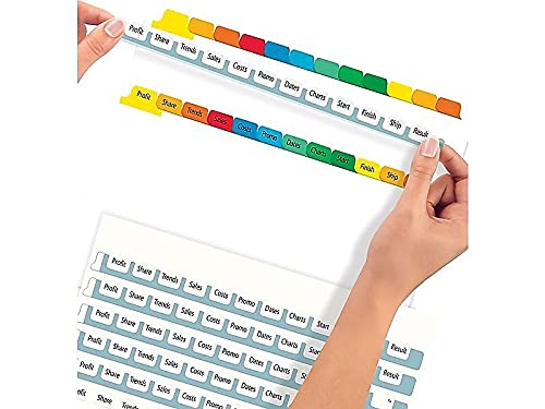 Avery 11404 Clear Label Index Maker Divider - 8.5x11 Inch, 12 Colored Tabs, 5 Sets per Pack - Perfect for Office Organization, School Binders & Filing Systems