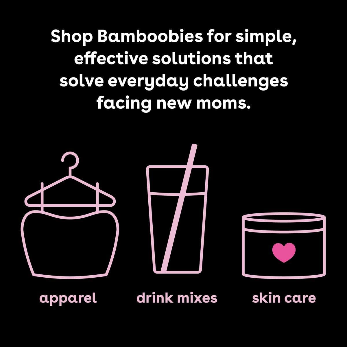 Bamboobies Reusable Nursing Pillows & Pads Set - 2 Soothing Hot/Cold Compress Pads & 2 Leak-Proof Breastfeeding Pads - Washable, Comfortable for Daytime Nursing - Perfect for Breastfeeding Moms at Home or On-the-Go