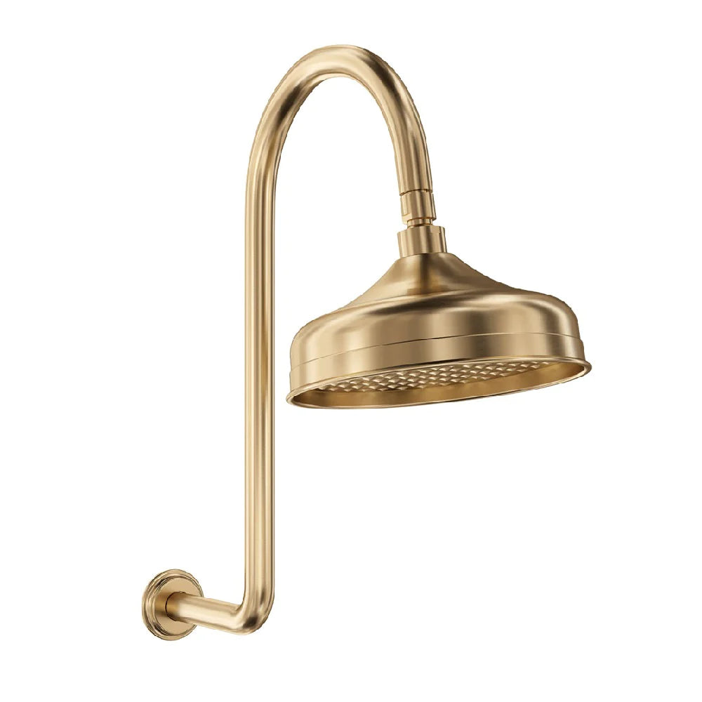 Fienza 411138UB A Lillian Wall Arm Shower Set in Urban Brass Finish - Modern Bathroom Fixture for Luxurious Spa Experience at Home