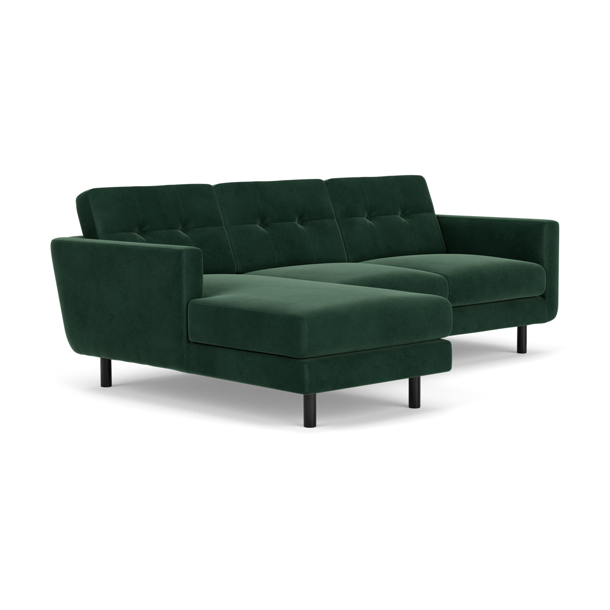 Luxury Conrad Velvet Left Chaise Sofa - Modern Sectional Couch for Living Room, Lounge & Home Theater | Soft Upholstered Furniture with Tufted Back & Sturdy Wooden Frame
