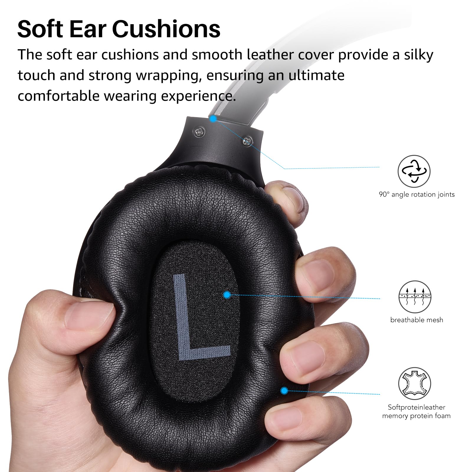 TOZO Bluetooth 5.4 Over Ear Headphones with ENC Noise Cancelling Mic, 70H Playtime Wireless Headset - Foldable Design, Deep Bass Stereo Sound, Customizable EQ via App - Perfect for Travel, Home Office & Commuting