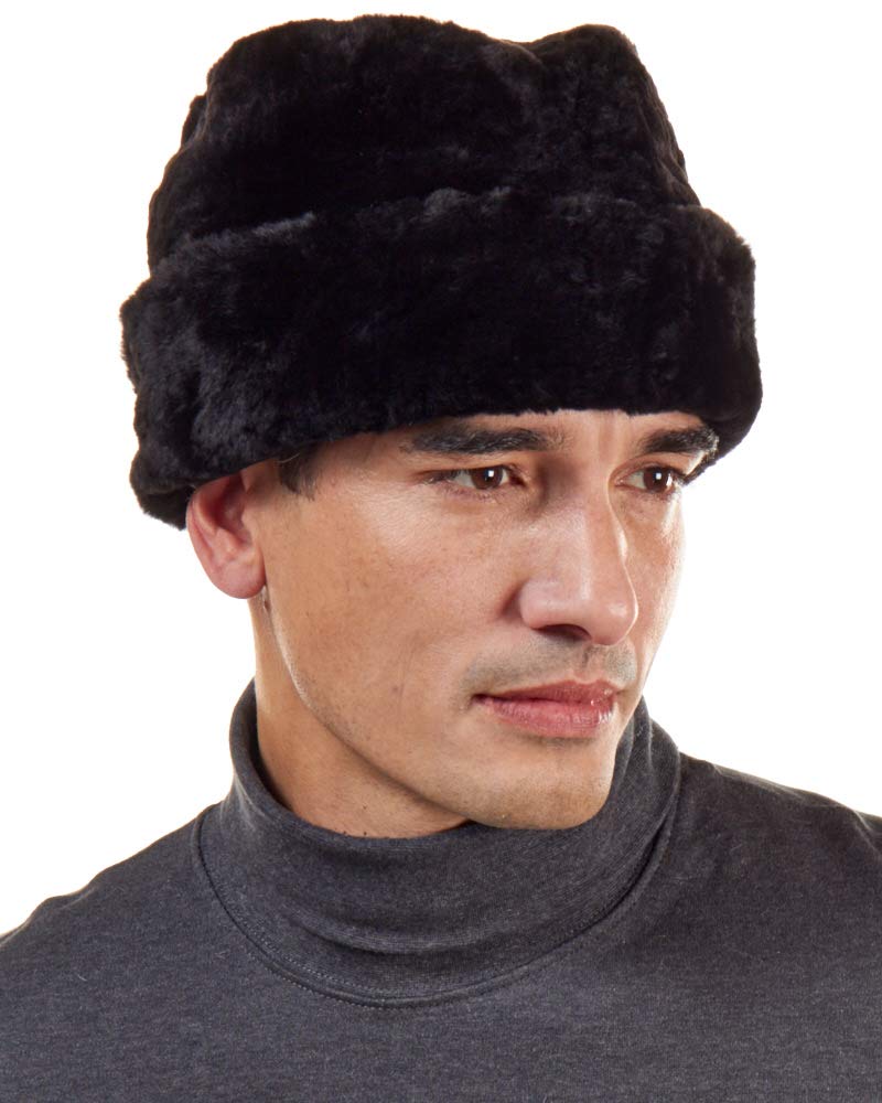 Premium Black Sheared Beaver Fur Russian Cossack Hat - Winter Ushanka for Extreme Cold Weather, Outdoor Activities & Fashion Statement