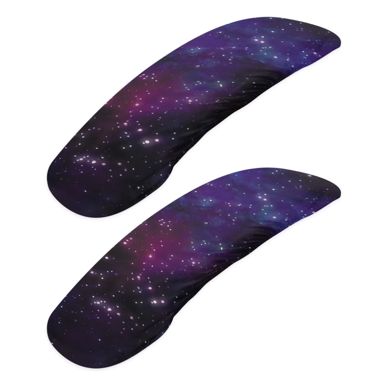 2PCS Galaxy Print Chair Armrest Covers - Elastic Office Chair Arm Protectors for Desk & Computer Chairs (Purple) | Prevent Wear & Add Comfort to Workspace