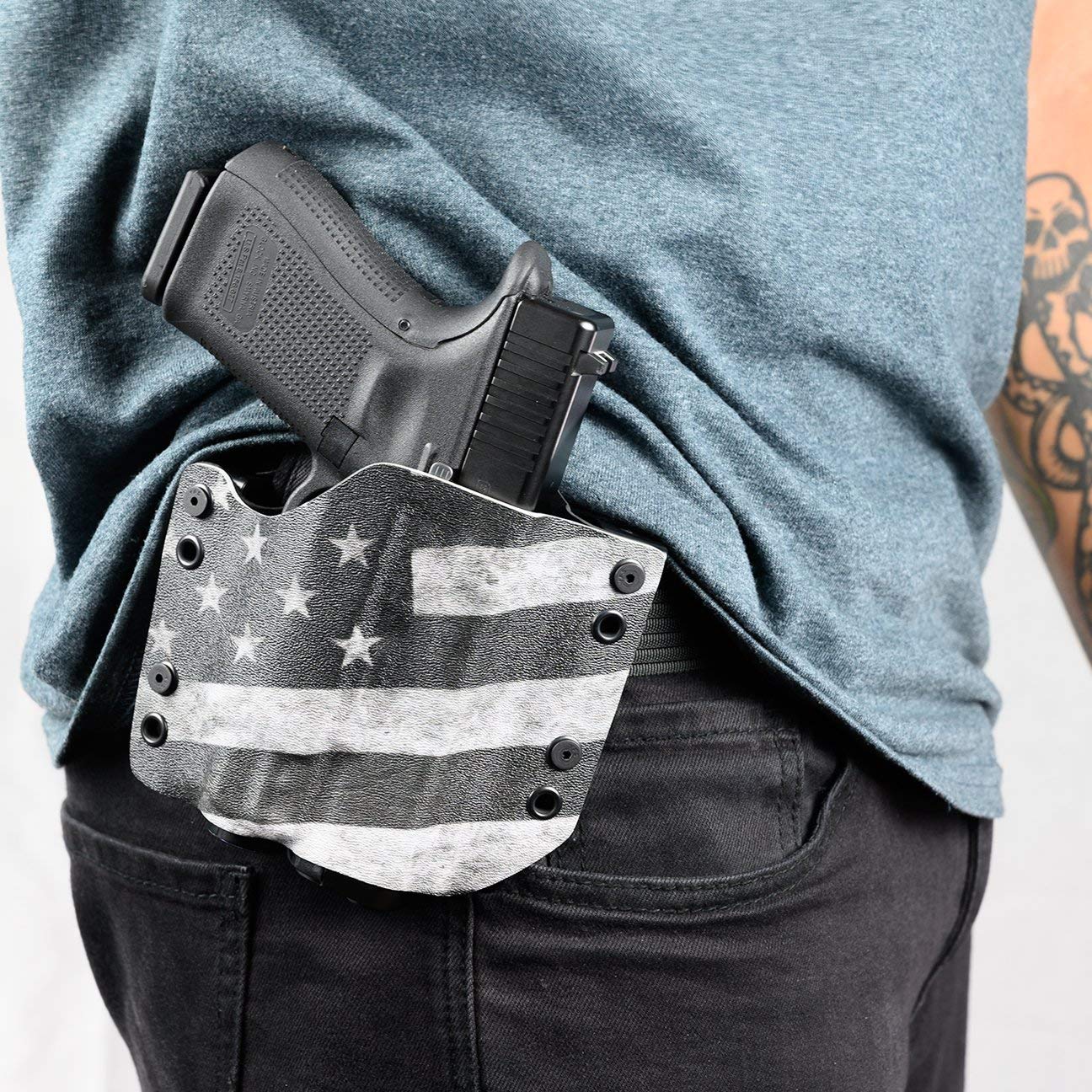R&R Holsters: Black OWB Kydex Holster for Concealed Carry - Outside The Waistband Gun Holster for Pistols & Revolvers - Perfect for Range Training, Hunting & Everyday Carry