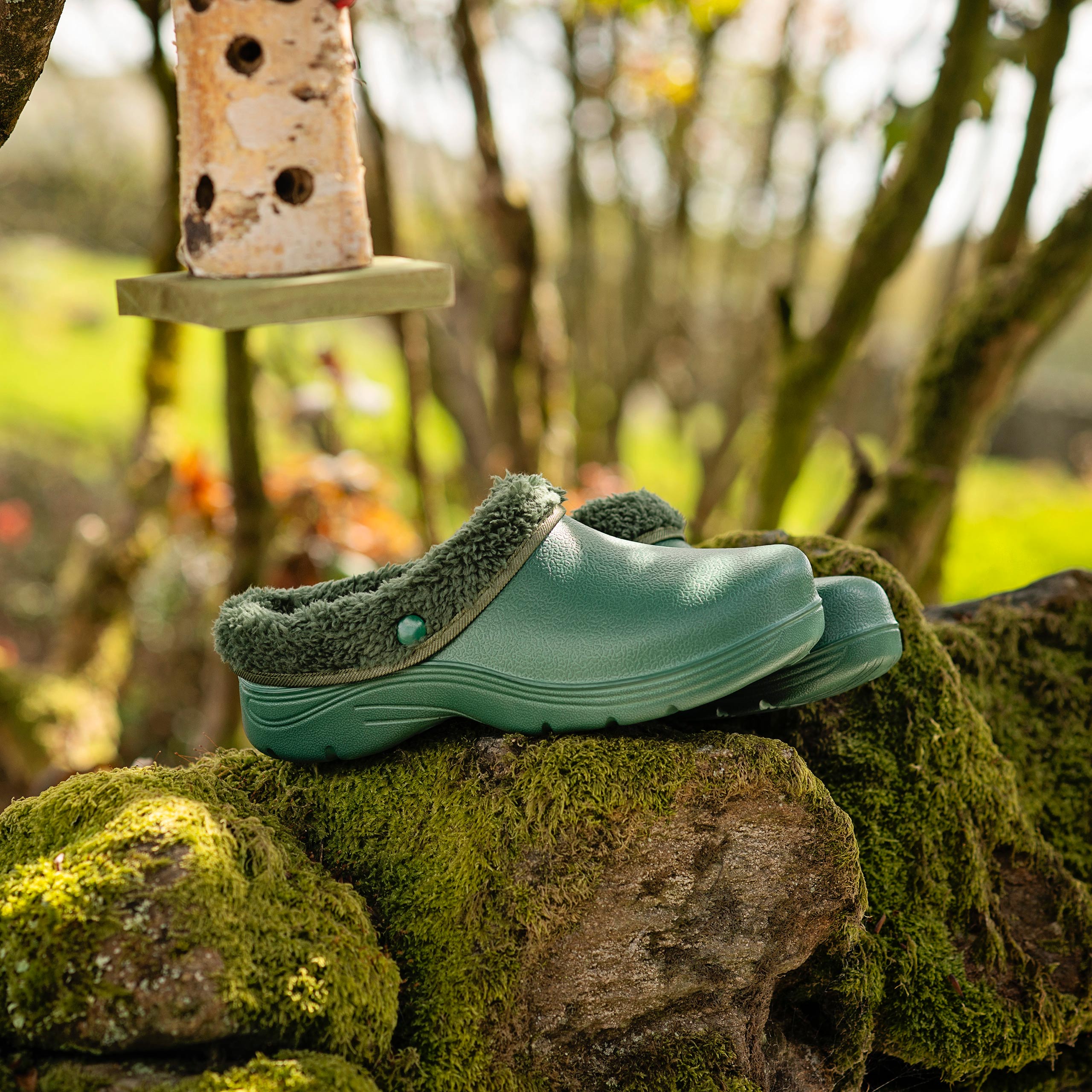 Men's Thermal Fleece Lined Garden Clogs - Warm Winter Outdoor Shoes for Gardening, Yard Work & Home Use