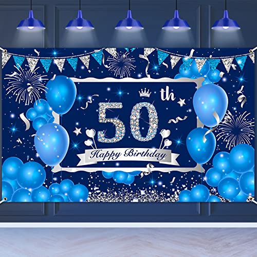 Blue 50th banner