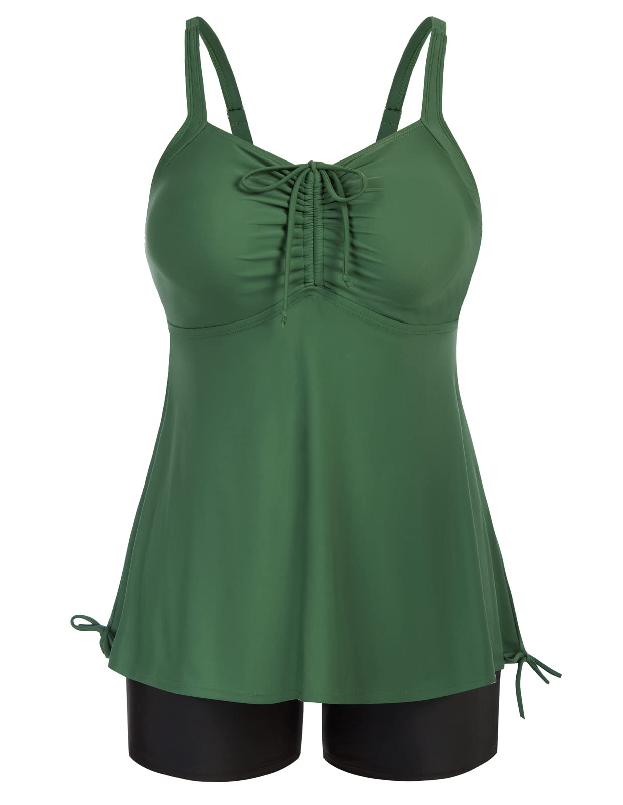 Hanna Nikole Plus Size Tankini Swimsuits for Women - 2 Piece Swim Top & Shorts with Tummy Control - Perfect for Beach, Pool & Vacation