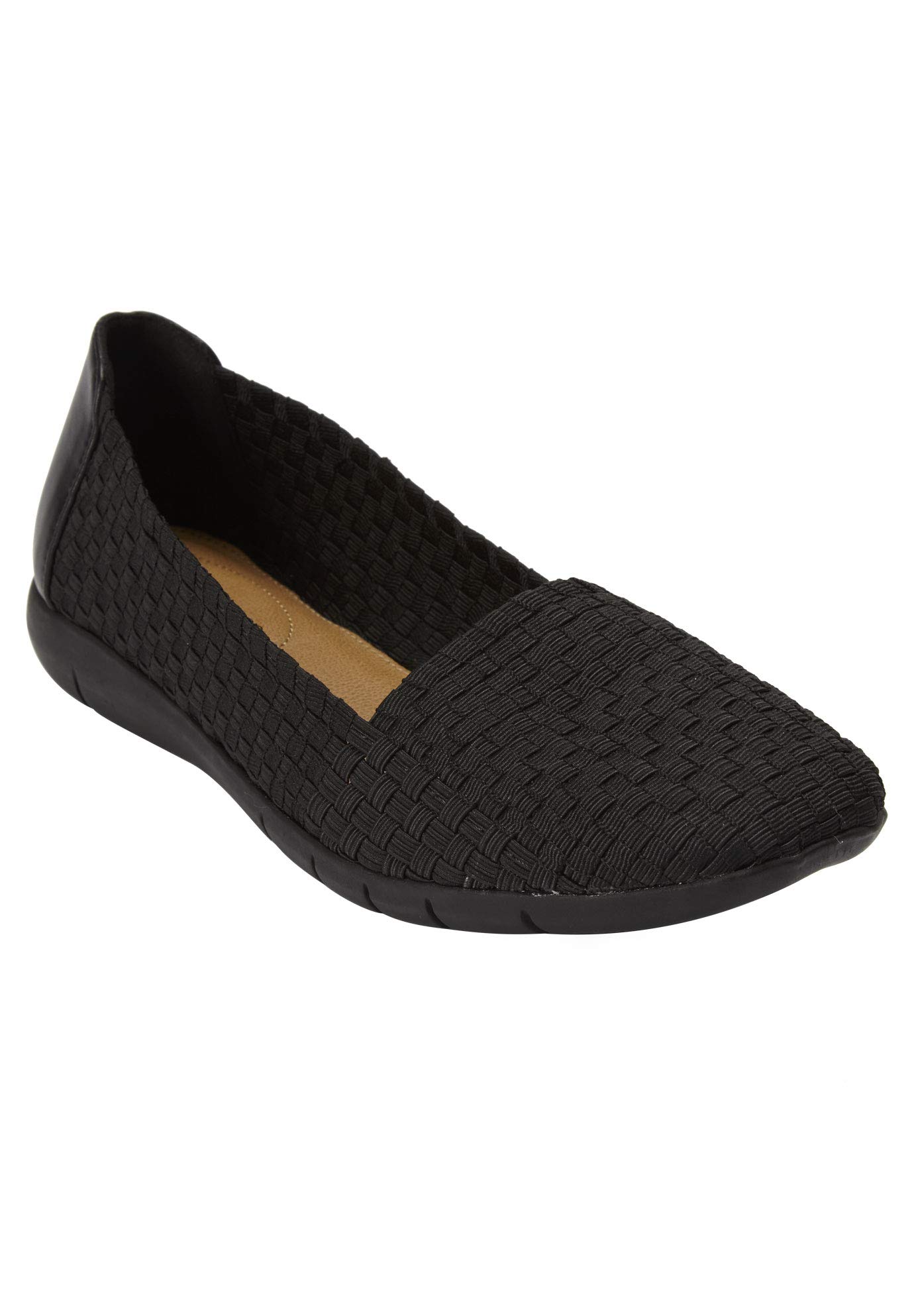 Comfortview Women's Wide Width The Bethany Flat - Comfortable Slip-On Shoes for Work, Travel & Everyday Wear