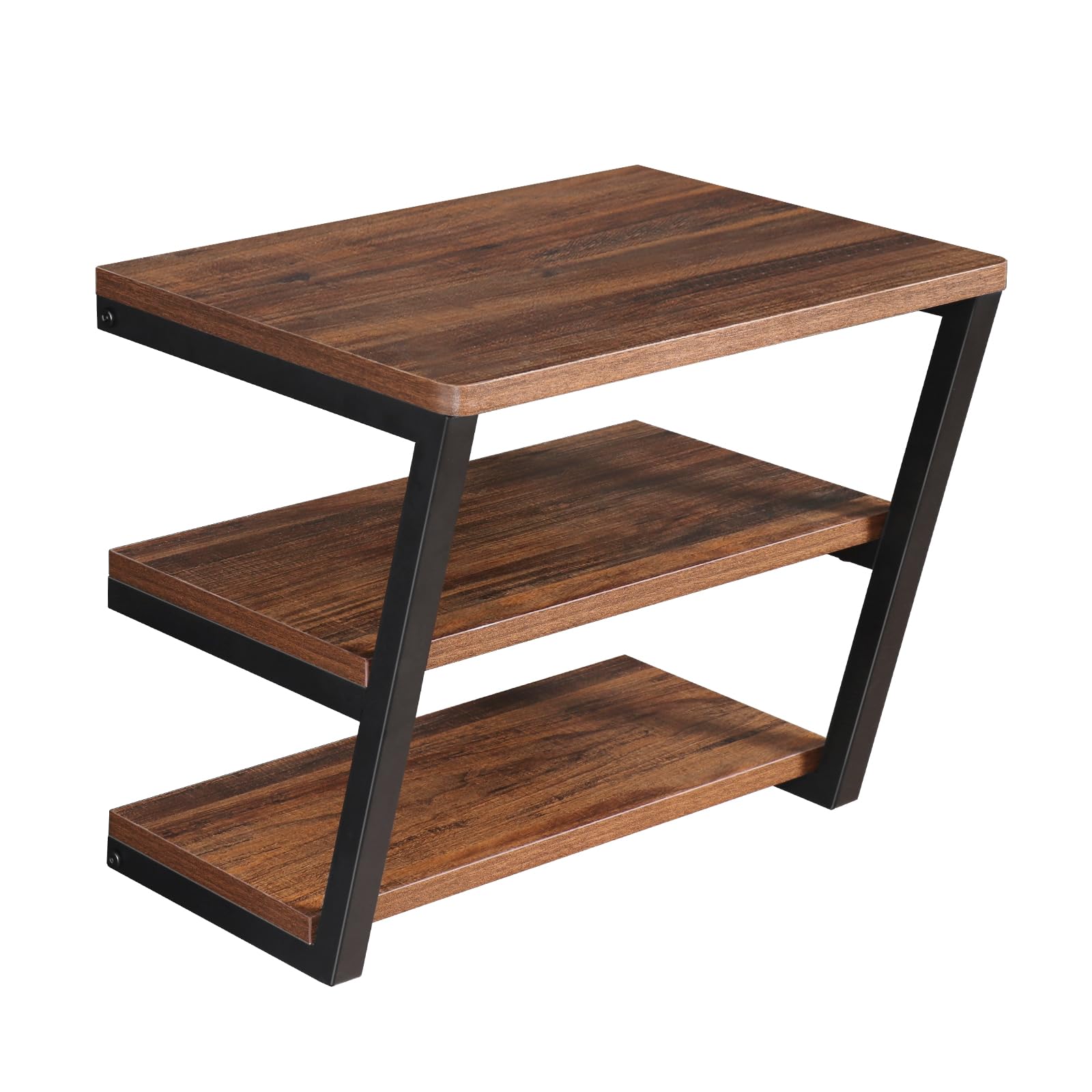 LUCKUP Floating Wall Shelves - Wall Mounted Wood AV Media Stand with 3 Shelves & Reinforced Steel Frame - Perfect for Home Theater, Living Room Entertainment Center & Bedroom Storage