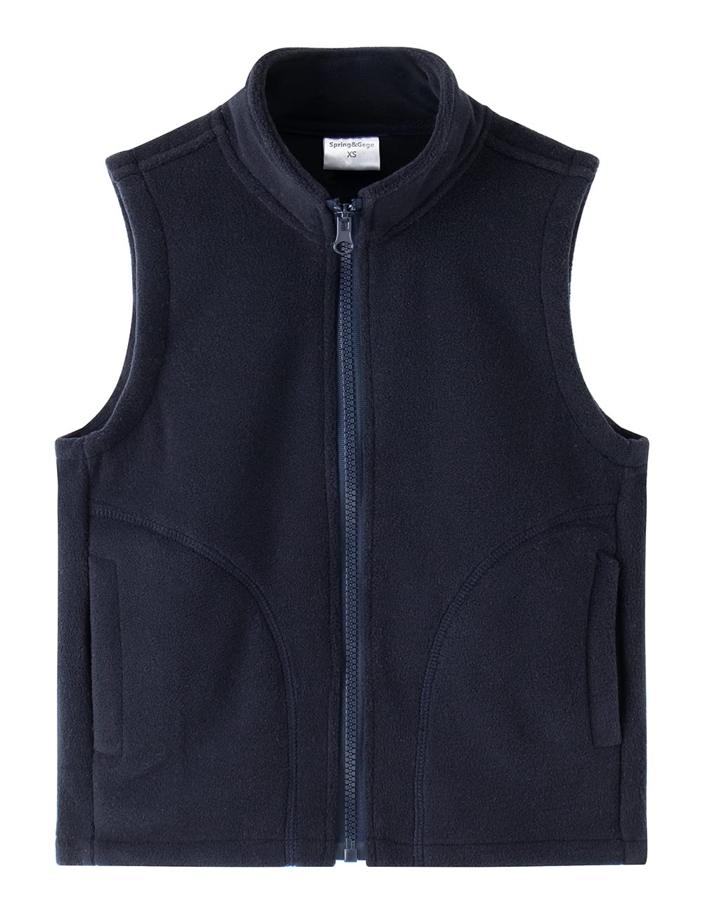 **Gege Boys' Full Zip Polar Fleece Vest - Sleeveless Warm Jacket with Pockets for Ages 3-12 | Cozy Winter Layering & Outdoor Play**