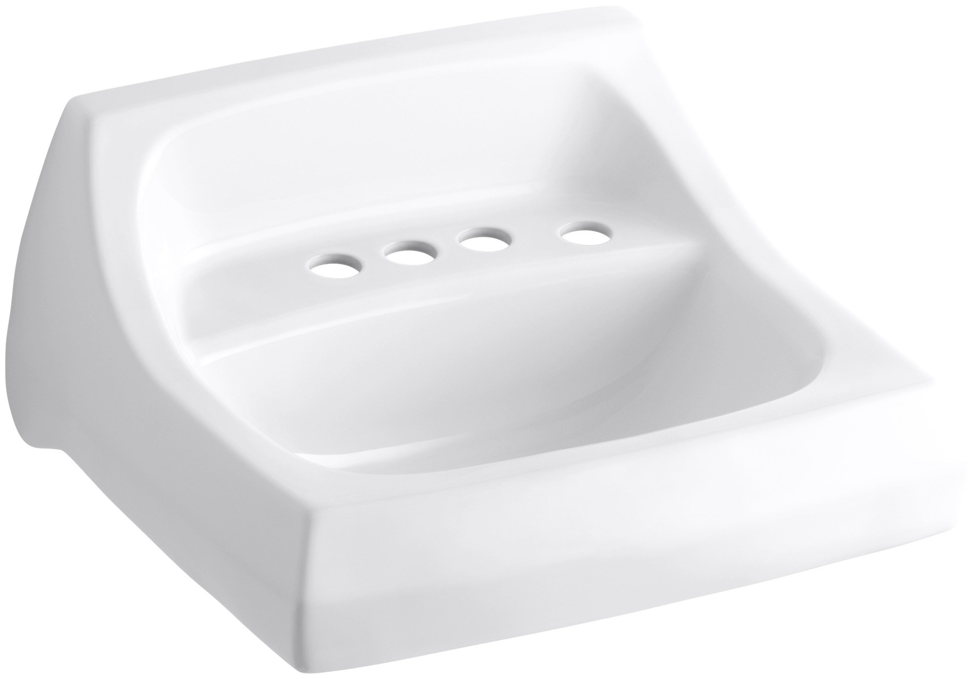 KOHLER K-2005-R-0 Kingston White Wall-Mount Bathroom Sink with 4