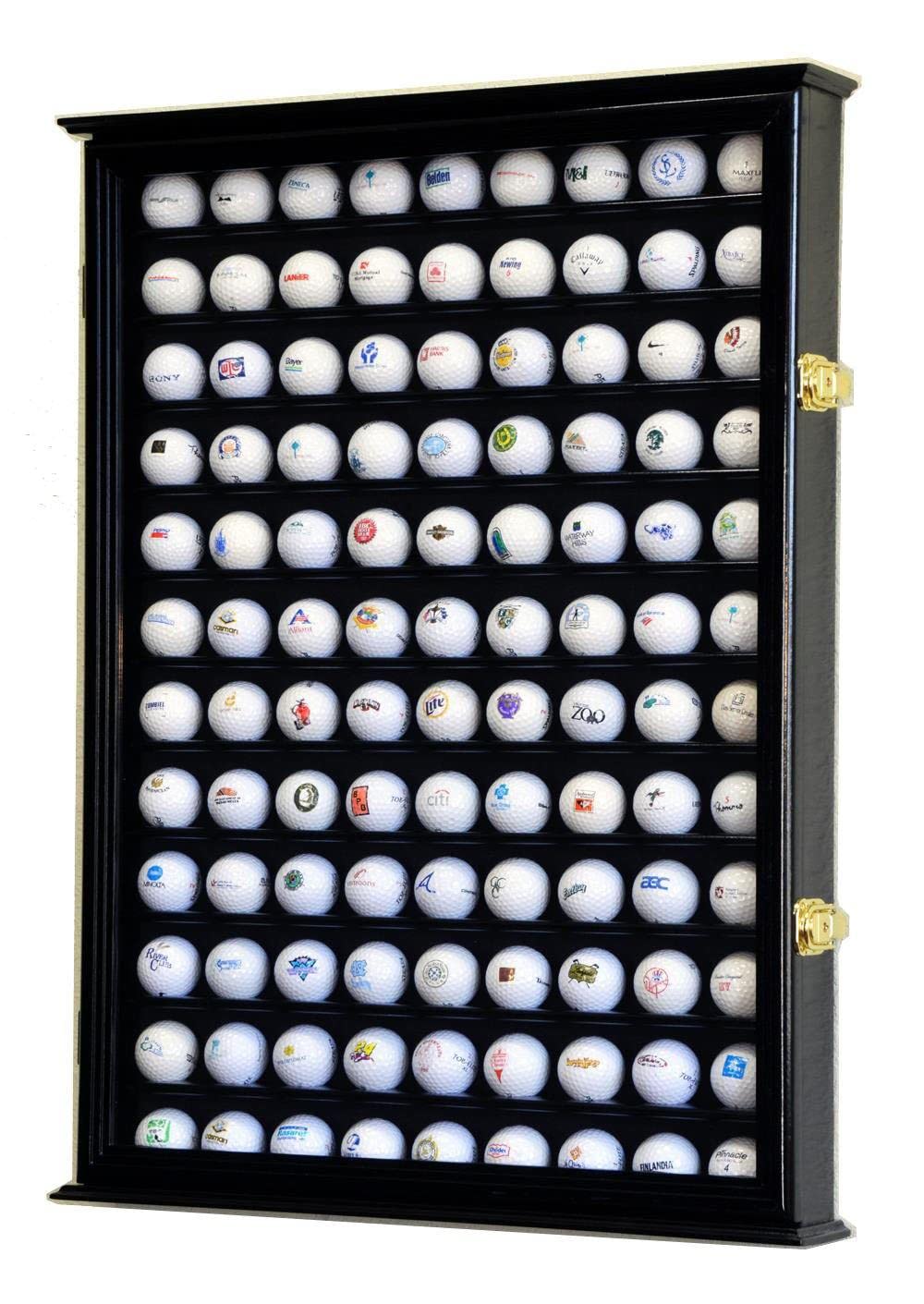 Premium Golf Ball Display Case - UV Protected Lockable Wall Cabinet (5 Sizes, 4 Colors) - Perfect for Home, Office & Clubhouse Decor
