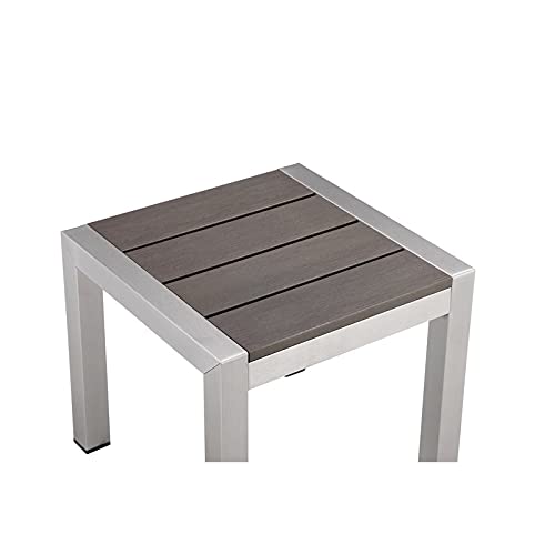 2-Piece Aluminum Patio Lounger Set with Side Table in Gray - Outdoor Furniture for Poolside, Garden, and Backyard Relaxation
