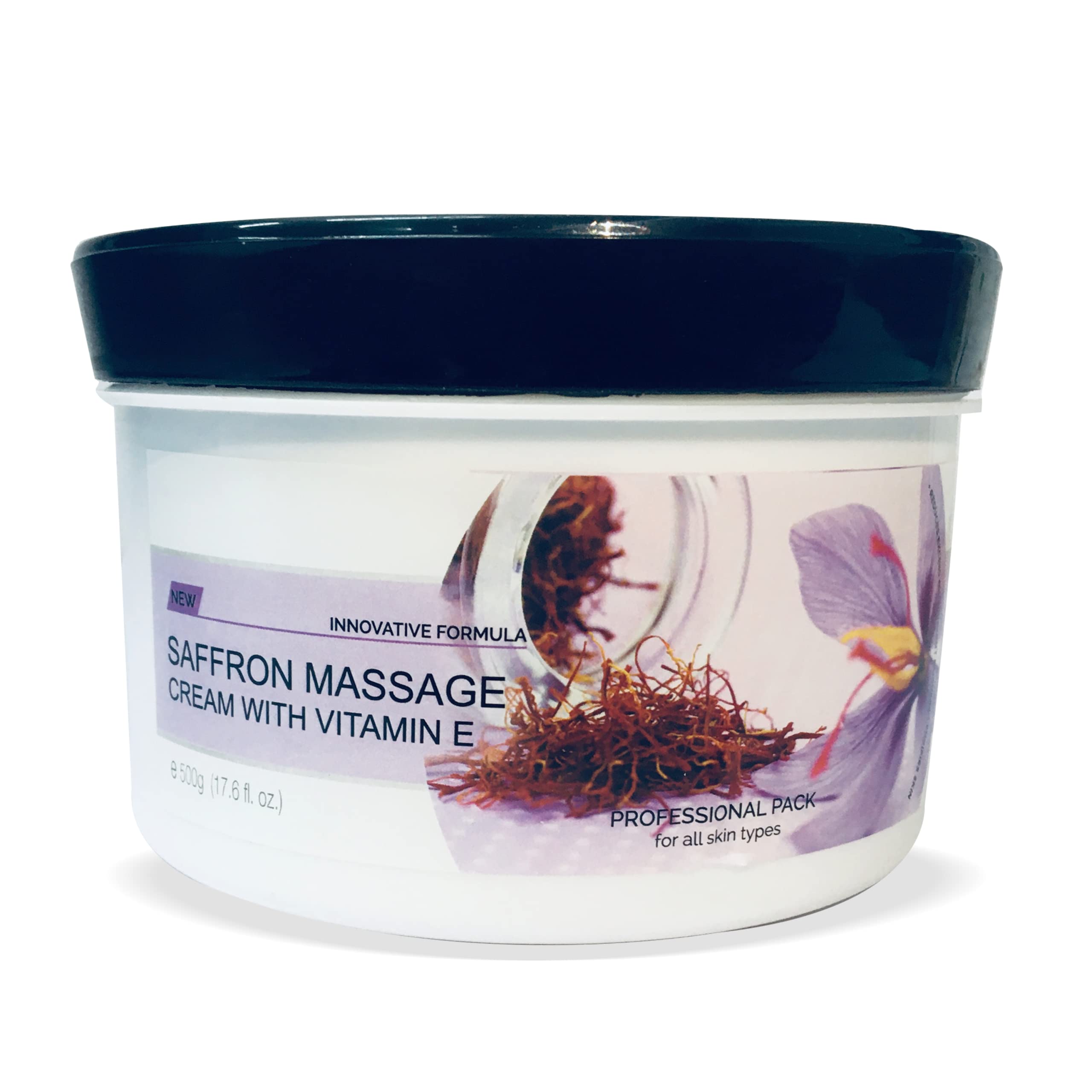 OxyGlow Herbals Saffron Face Massage Cream with Vitamin E - 500g for Healthy Glowing Skin | Hydrating & Brightening Facial Moisturizer | Day & Night Skincare Routine | Pack of 1