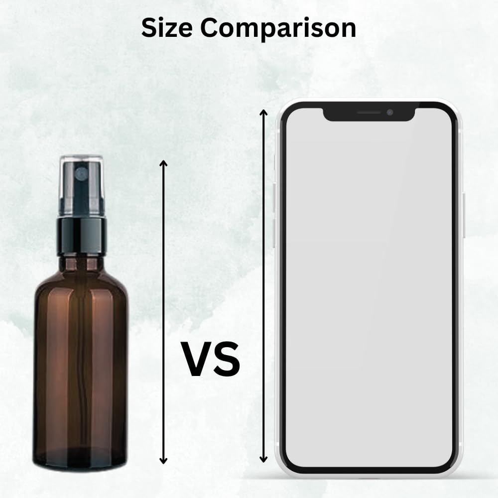 Velpacs 30ml Amber Glass Bottle with Premium Fine Mist Spray Pump - Refillable & Reusable Leak-Proof Bottles for Essential Oils, Aromatic Water, Facial Mists & DIY Beauty Blends (Pack of 6) | Perfect for Skincare, Aromatherapy & Travel Essentials