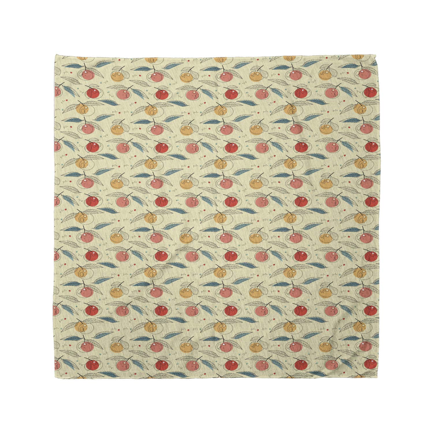 Ambesonne Fruit Bandana - Fresh Tangerines with Leaves Design, Unisex Head Scarf & Neck Tie for Men Women - Perfect for Outdoor Activities, Hiking, Beach & Summer Fashion