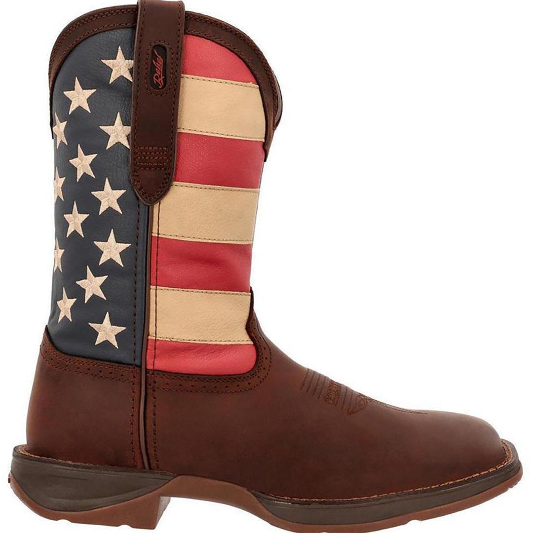 Rebel Patriotic Pull-On Western Flag Boots - American Flag Cowboy Boots for Women & Men - Perfect for Rodeo, Country Concerts & 4th of July Celebrations