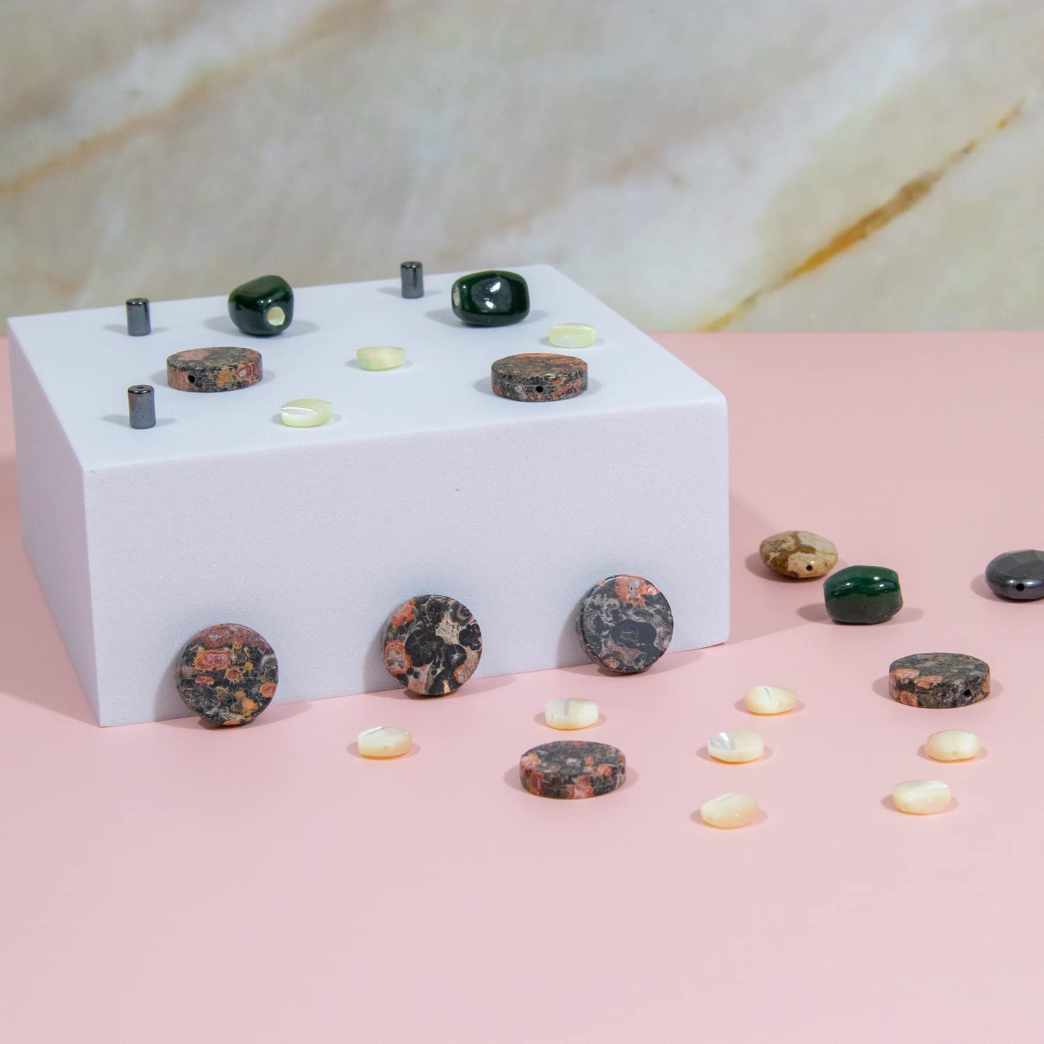 Expo International 6-Pack Crochet Jewelry Beads Set - 4mm Black Glass Beads for DIY Bracelets, Necklaces & Crafting Projects