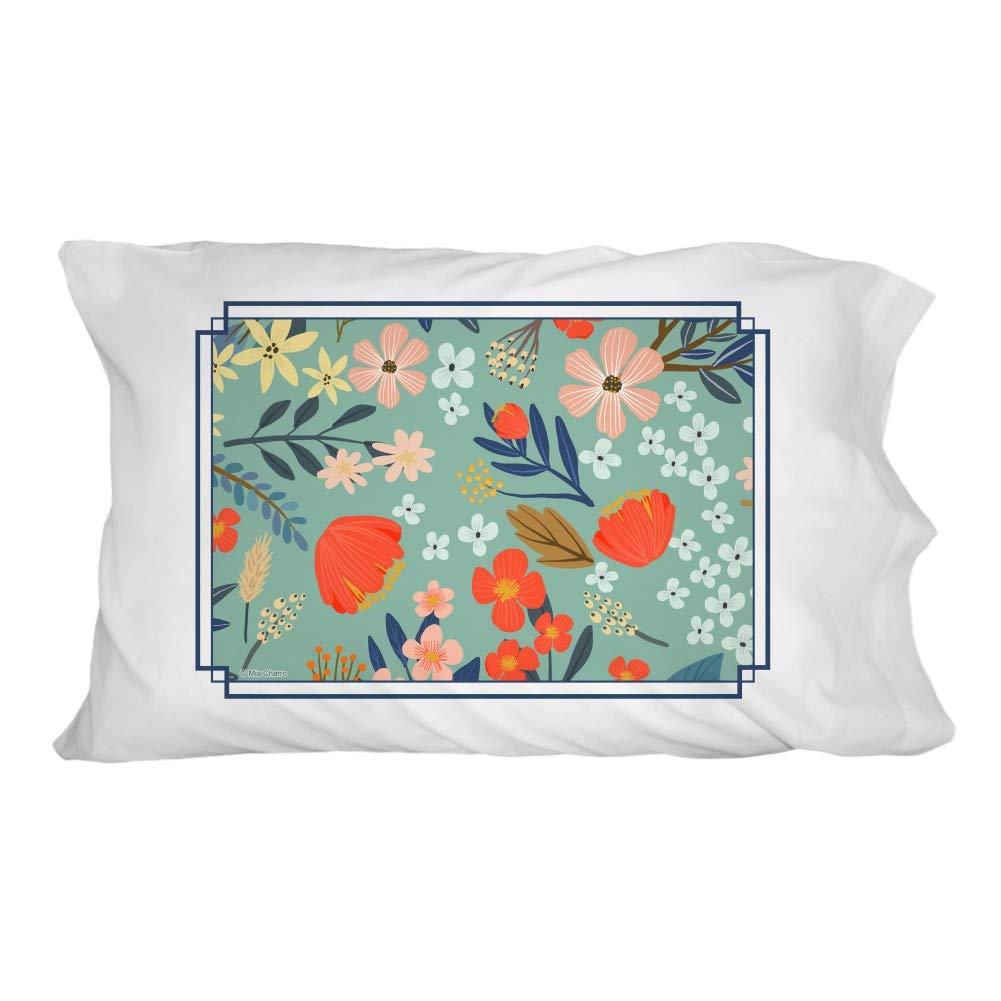 GRAPHICS & MORE Margarida Flowers Novelty Bedding Pillowcase - Floral Design Decorative Pillow Cover for Home Decor, Living Room, Bedroom