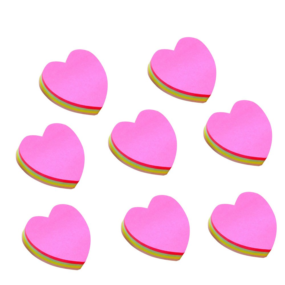 YEJI 8pcs Heart Shape Sticky Notes - Colorful Self-Adhesive Memo Pads for Office, School & Home Organization (Random Colors) | Perfect for Reminders, To-Do Lists & Creative Journaling