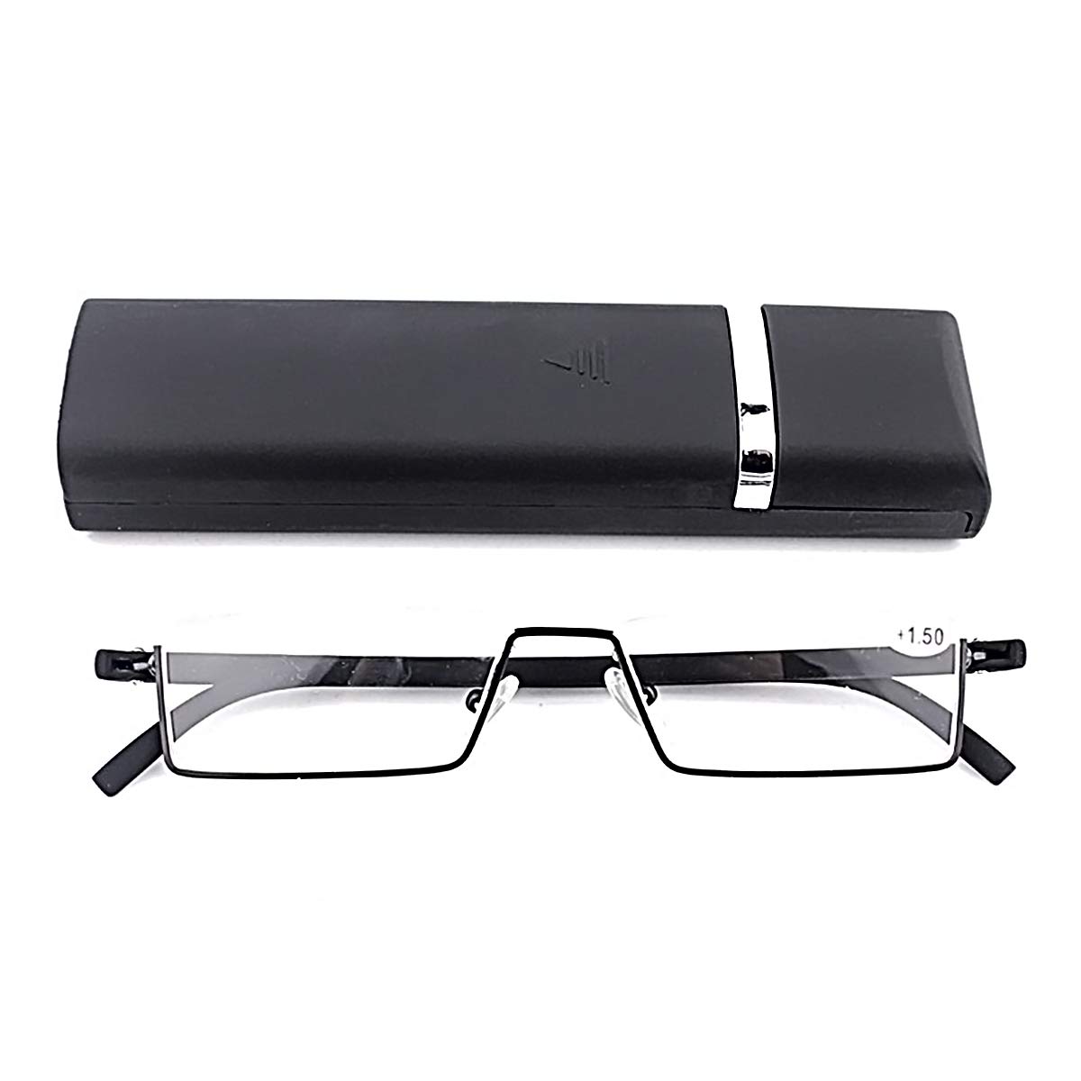 Half Frame Reading Glasses for Men - Lightweight Half Rim Computer Glasses with Case (2 Pack) - Perfect for Office Work, Screen Reading & Daily Use