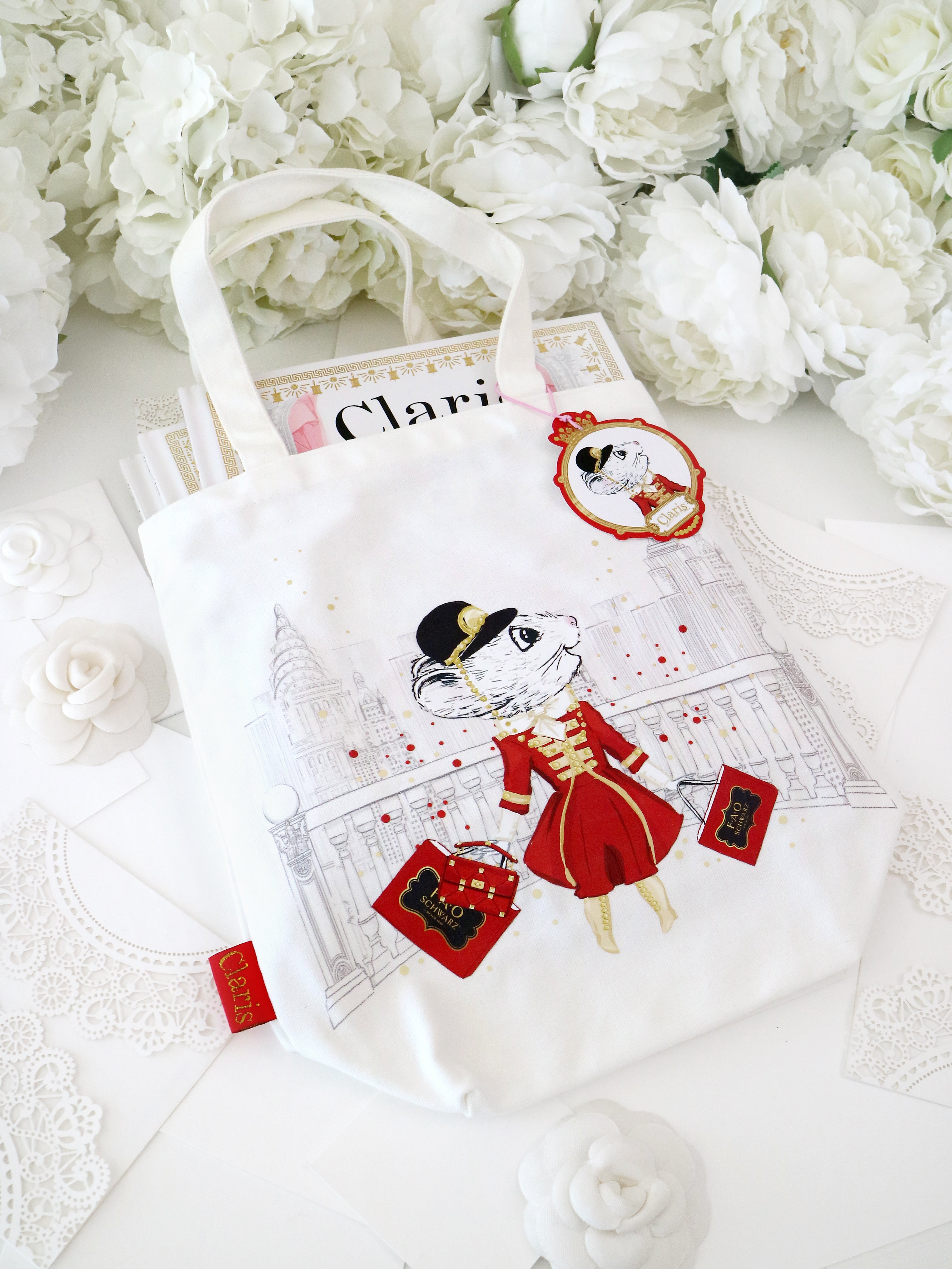 FAO Schwarz Claris The Mouse Magnificent Mess Book Bag - Cute Kids Backpack for School, Travel & Storybook Adventures