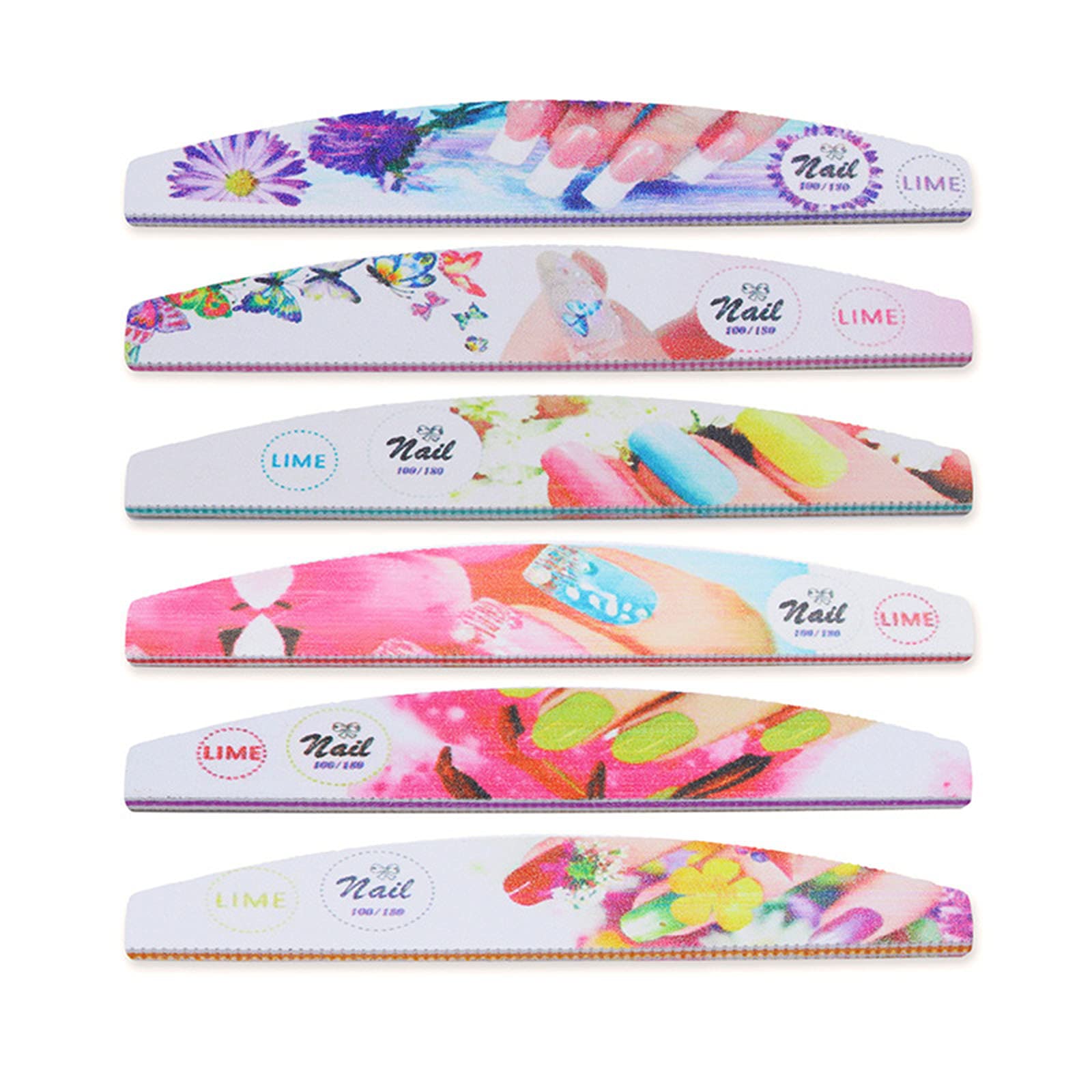 6-Piece Nail File Set with Multi-Sided Buffers - 6 Grits Nail Sanding Blocks & Polishing Tools for Professional Manicures & Pedicures | Perfect for Home, Salon & Travel Nail Care