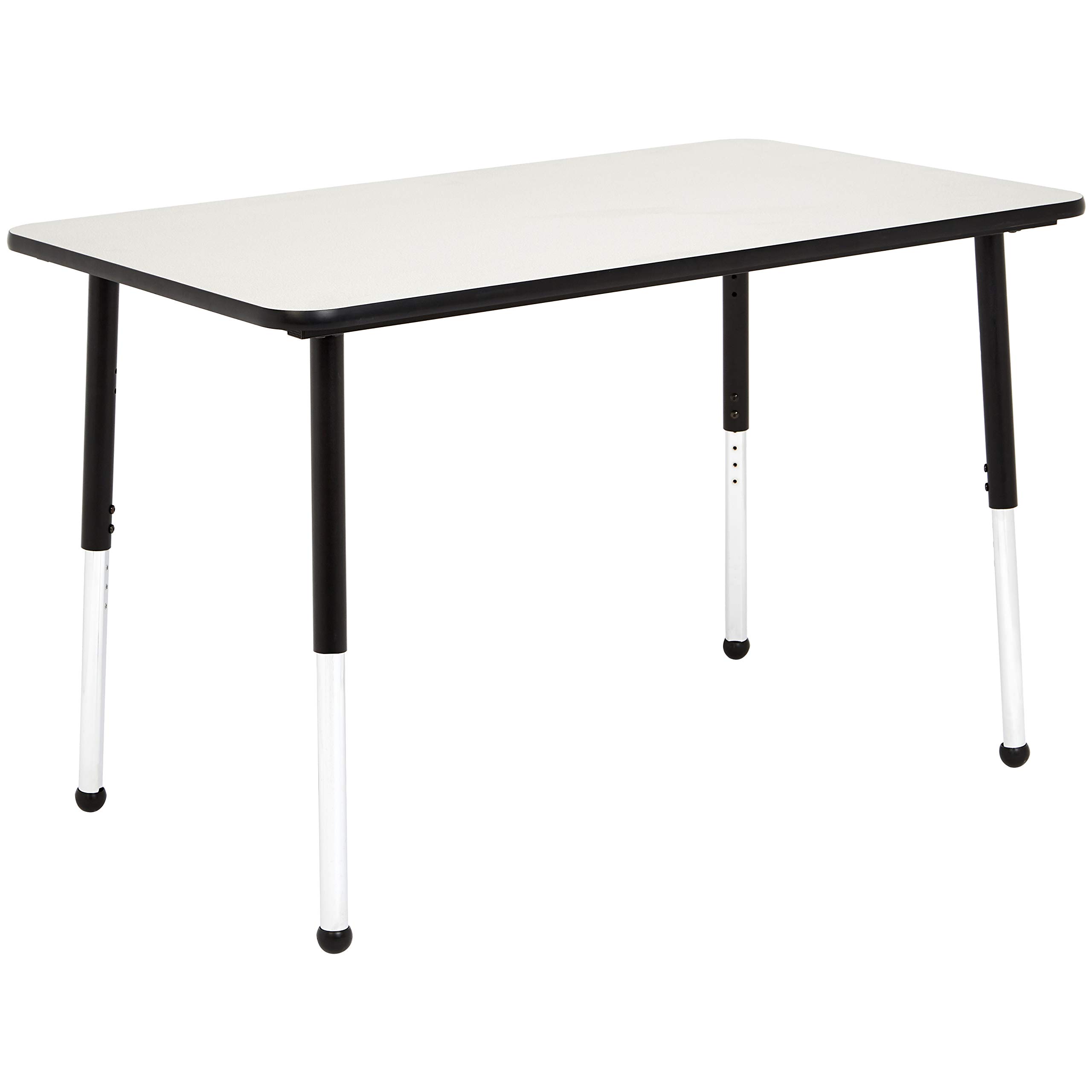 Amazon Basics Adjustable Height Kids Writing Desk - 19 to 30 Inches, Grey Top with Black Edge, 47