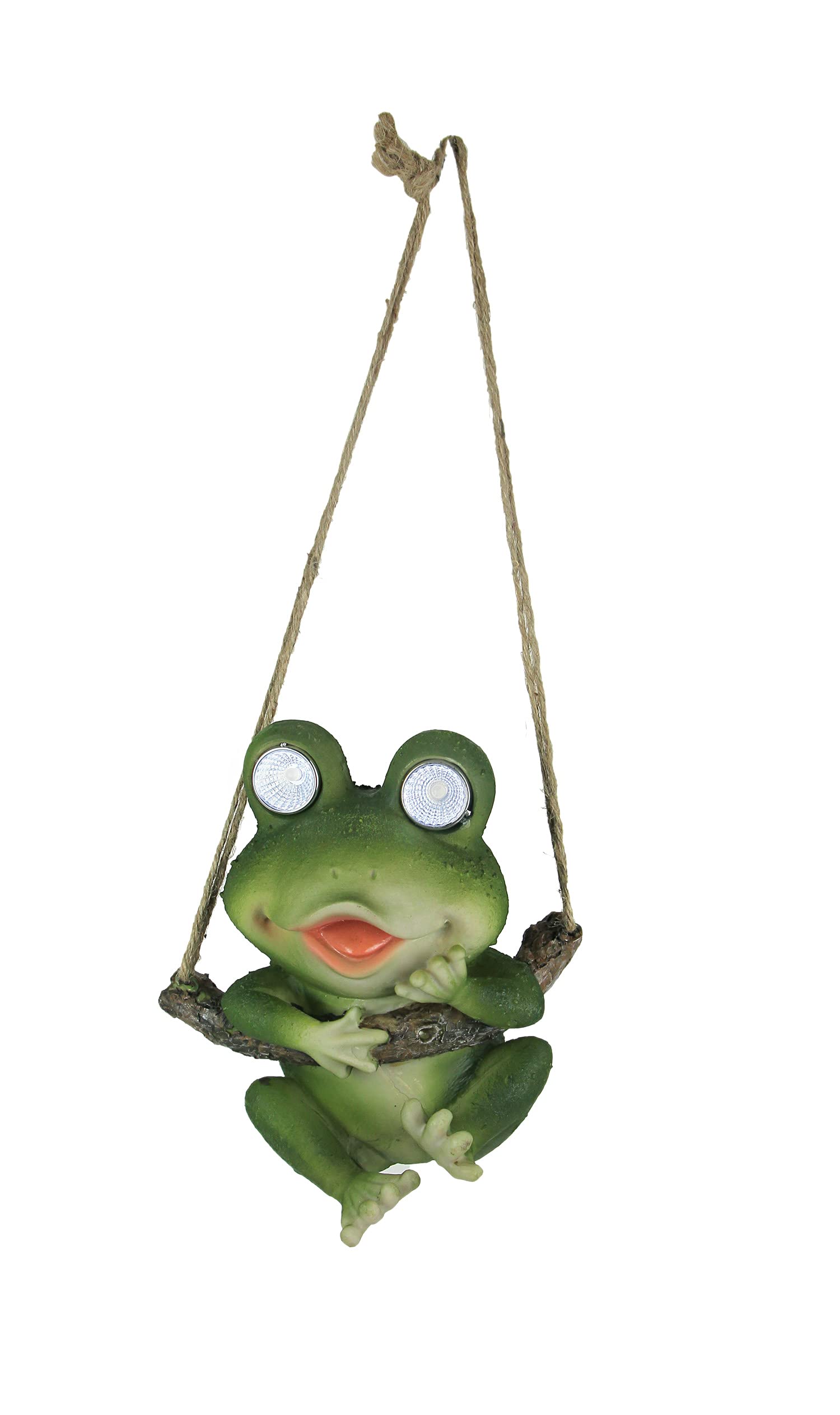 Solar LED Resin Hanging Frog Garden Statue - Waterproof Outdoor Animal Yard Decor for Patio, Pond & Garden Lighting Decoration