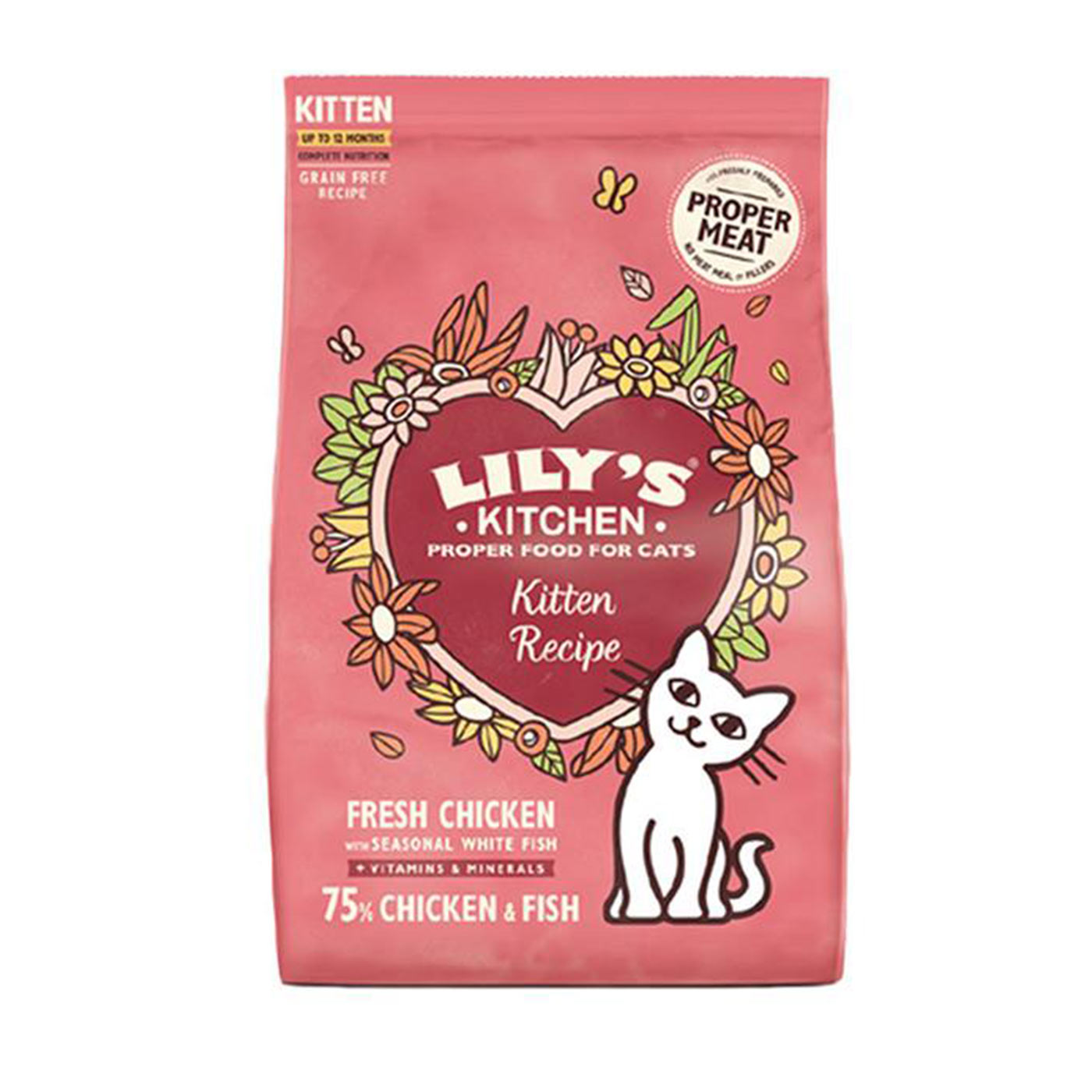 Lily's Kitchen Chicken & White Fish Kitten Dry Food 800g - Premium Grain-Free Kitten Food for Healthy Growth - Perfect for Indoor Kittens & Picky Eaters