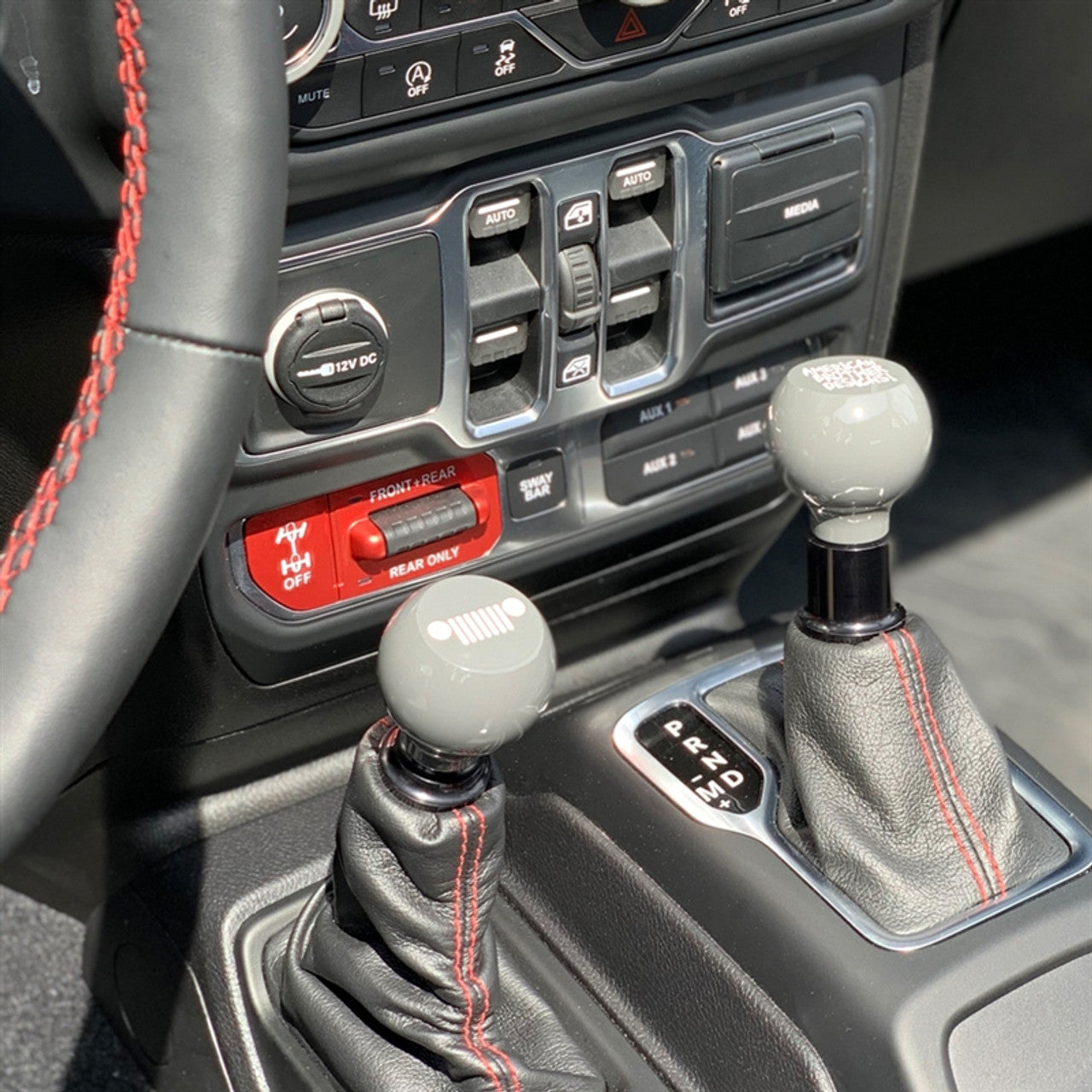 American Brother Designs 4x4 Flat Shifter Knob - Compatible with Jeep Wrangler (2018-2025) & Gladiator (2020-2025) | Durable Off-Road Gear for Enhanced Driving Experience
