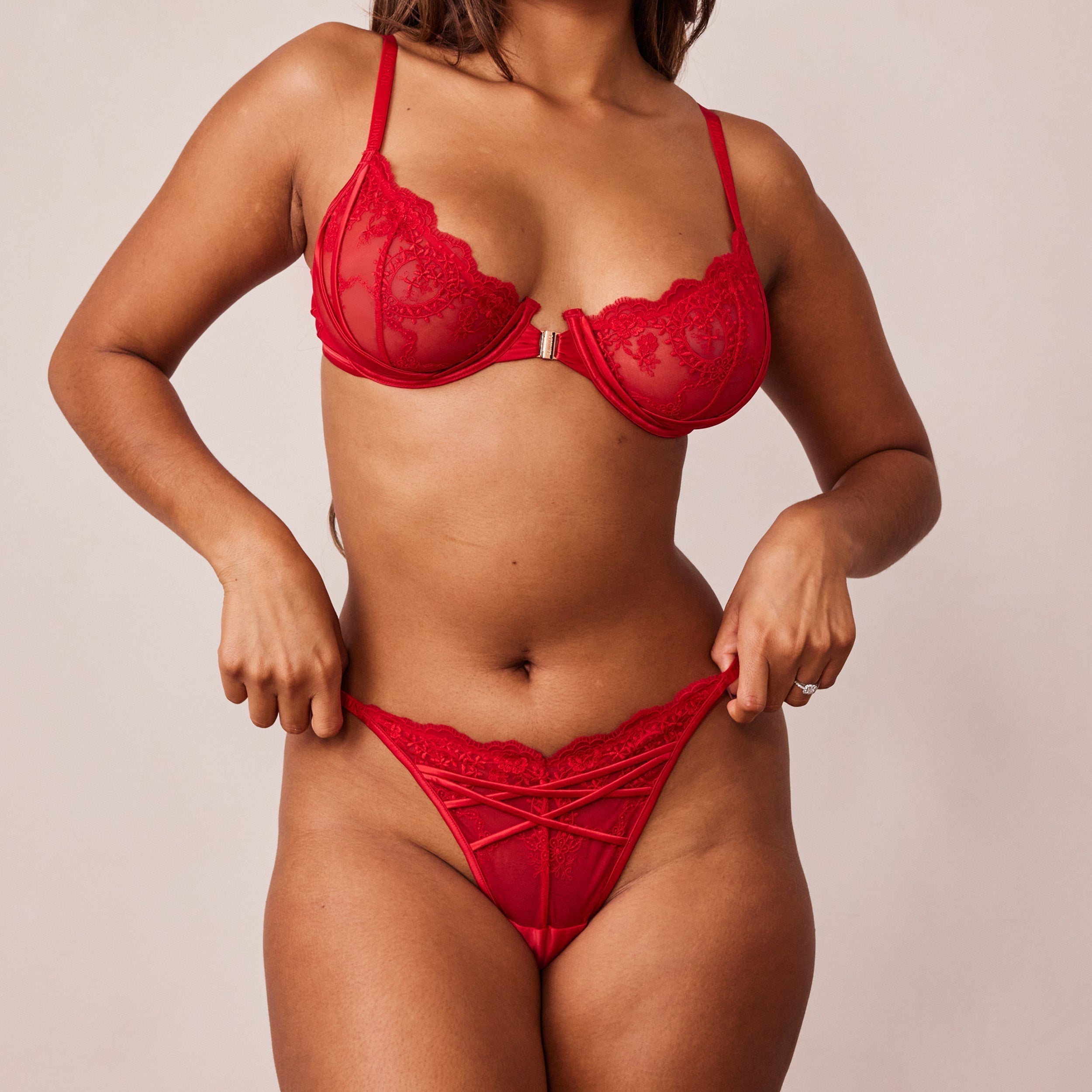 Seductive Front Fastening Balcony Bra in Maroon - Comfortable Lingerie for Everyday Wear & Special Occasions