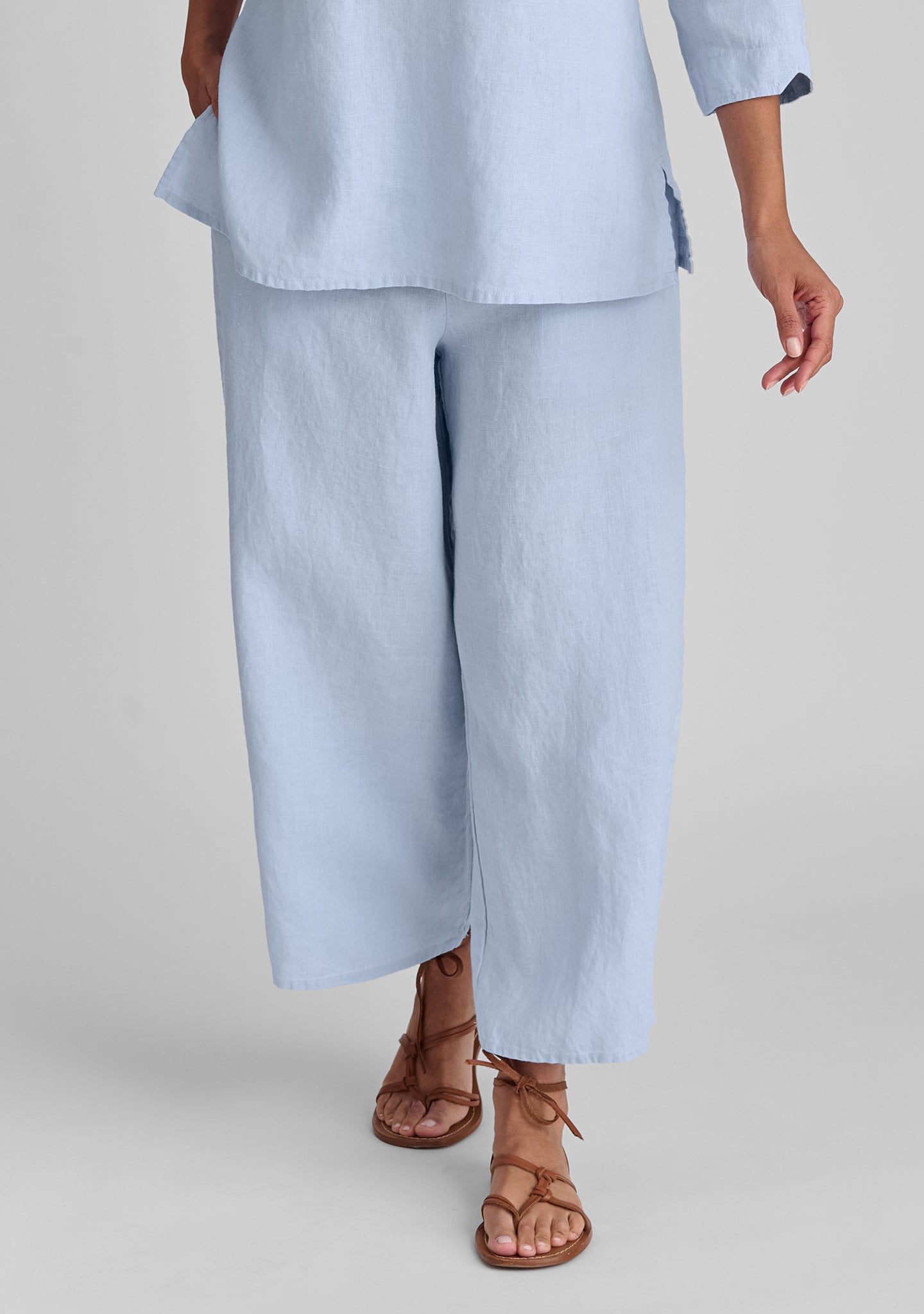 Sociable Flood Wide Leg Linen Pants for Women - Breathable Summer Casual Pants | Beach, Travel & Lounge Wear