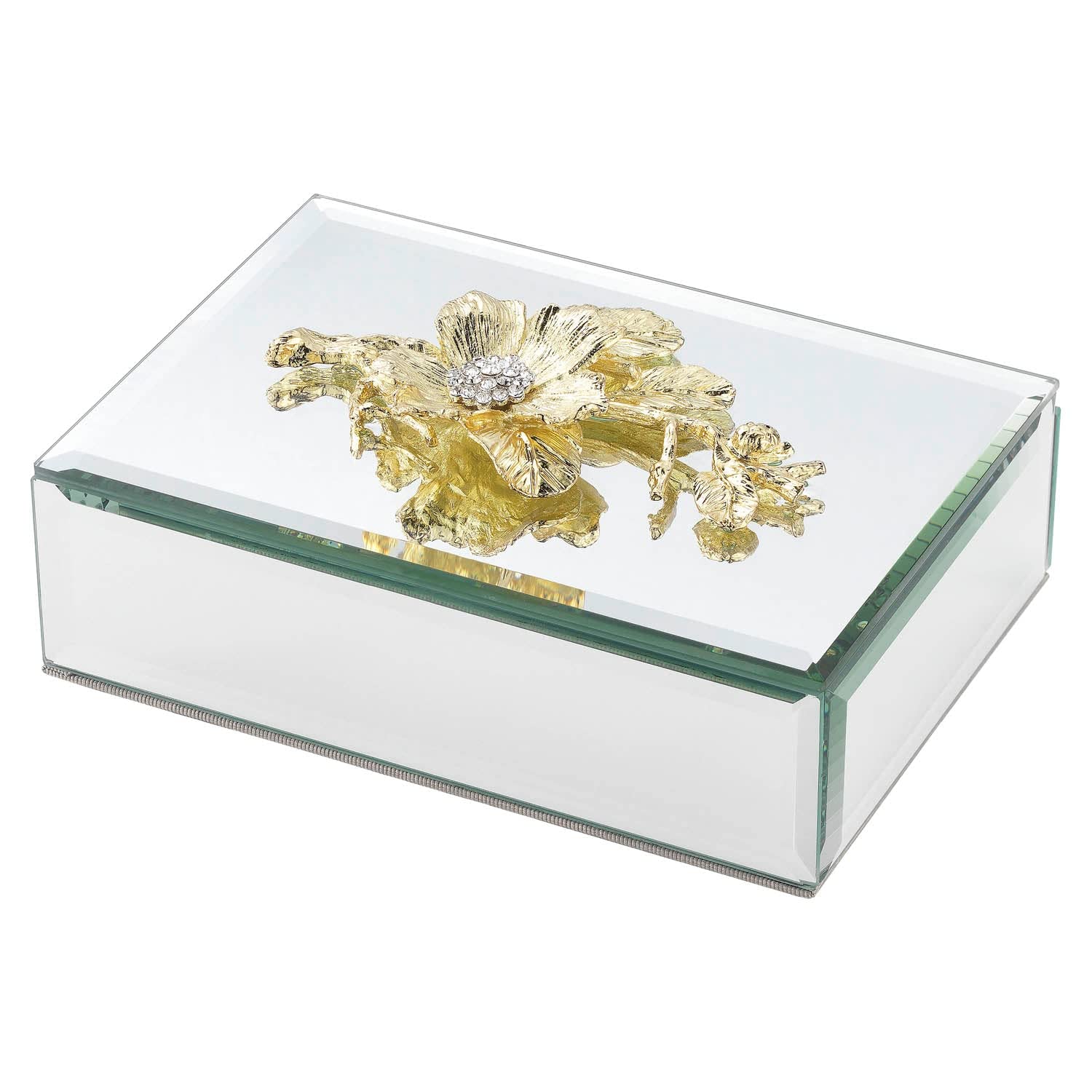 Olivia Riegelamp® Gold Botanica Box - Elegant Jewelry Storage for Necklaces, Rings & Earrings | Perfect for Travel, Gift Giving & Home Decor