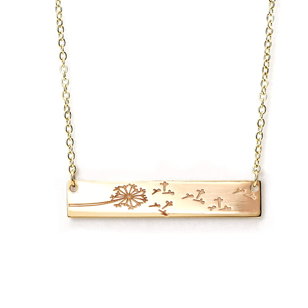Dandelion Seed Geometric Pendant Necklace - 18 Inch Minimalist Bar Jewelry for Women, Mothers & Daughters | Perfect for Everyday Wear, Gifts & Special Occasions
