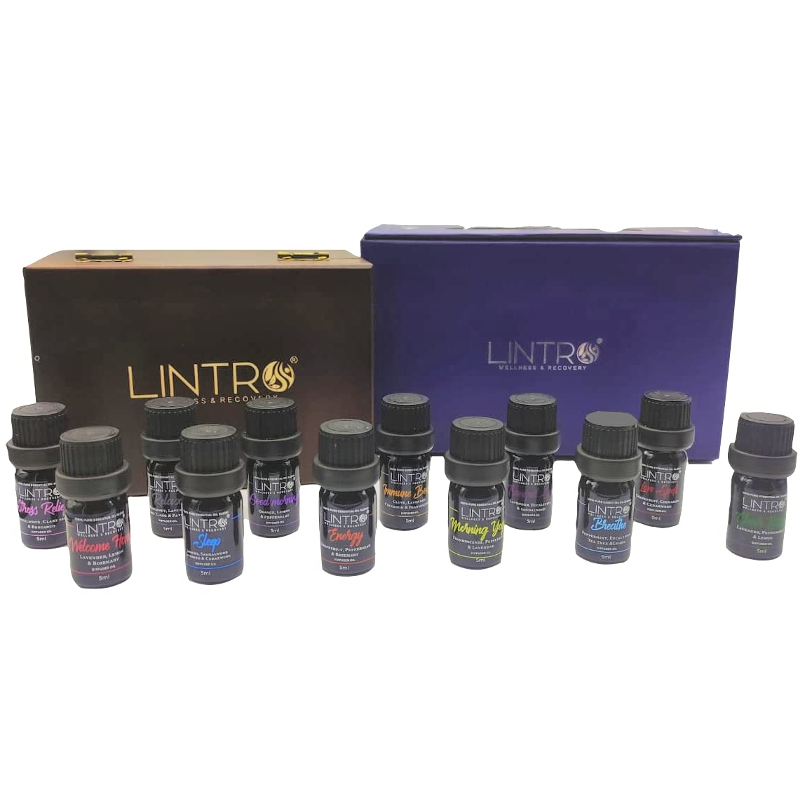 Premium Aromatherapy Essential Oil Gift Set - 12 x 5ml Pure Essential Oils with Wooden Storage Box | Natural Therapeutic Grade Oils for Relaxation, Stress Relief & Home Diffuser | Perfect Spa Gift for Women & Men