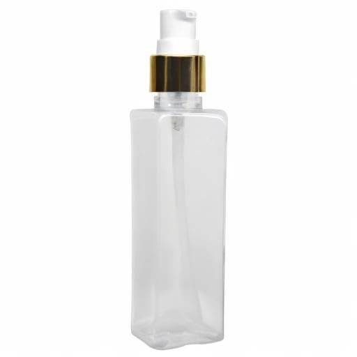 MeeTo 100ml BPA-Free Plastic Pump Bottle Dispenser - Clear Rectangular Refillable Shampoo Lotion Hand Pump Bottle for Massage Oil, Liquid Soap | Portable & Durable Empty Containers | Perfect for Travel, Gym, Salon & Home Use