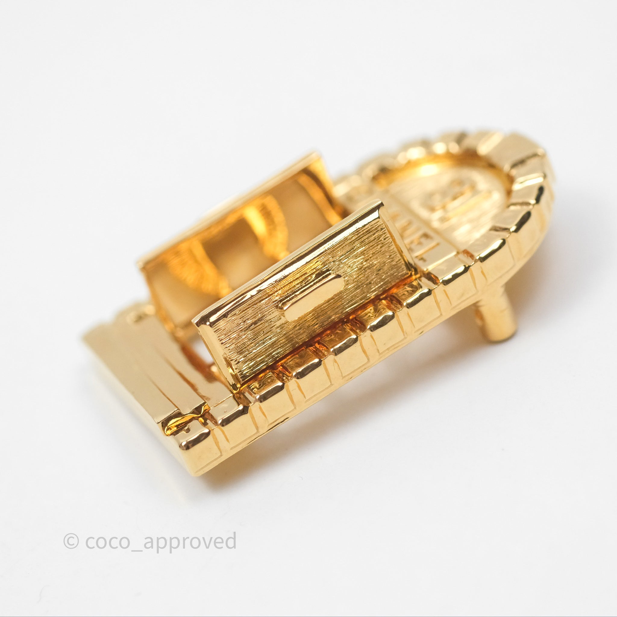 Chanel 31 Rue Cambon Gold Tone Door Brooch Pin - Elegant Fashion Accessory for Women | Perfect for Special Occasions, Parties and Gift Giving