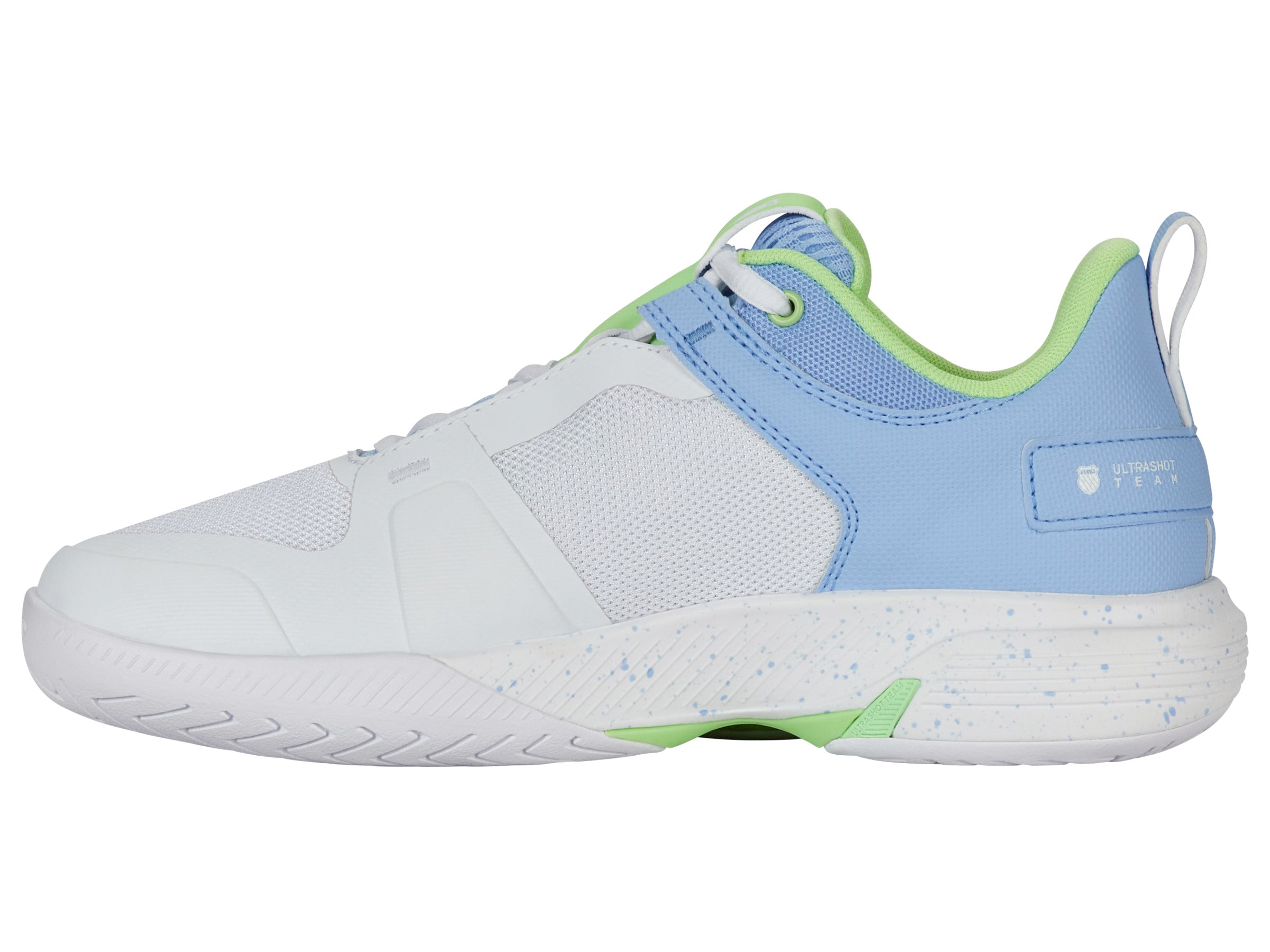 97395 112 M | ULTRASHOT TEAM Basketball Shoes - White/Dutch Canal/Paradise Green | High-Performance Sneakers for Court Play & Streetwear