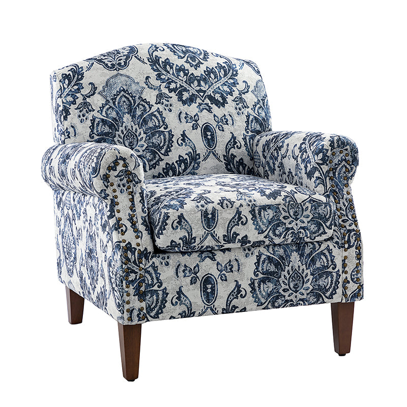 Matteo Upholstered Armchair with Nailhead Trim - Modern Accent Chair for Living Room, Bedroom & Office - Comfortable Lounge Chair with Stylish Nailhead Detailing