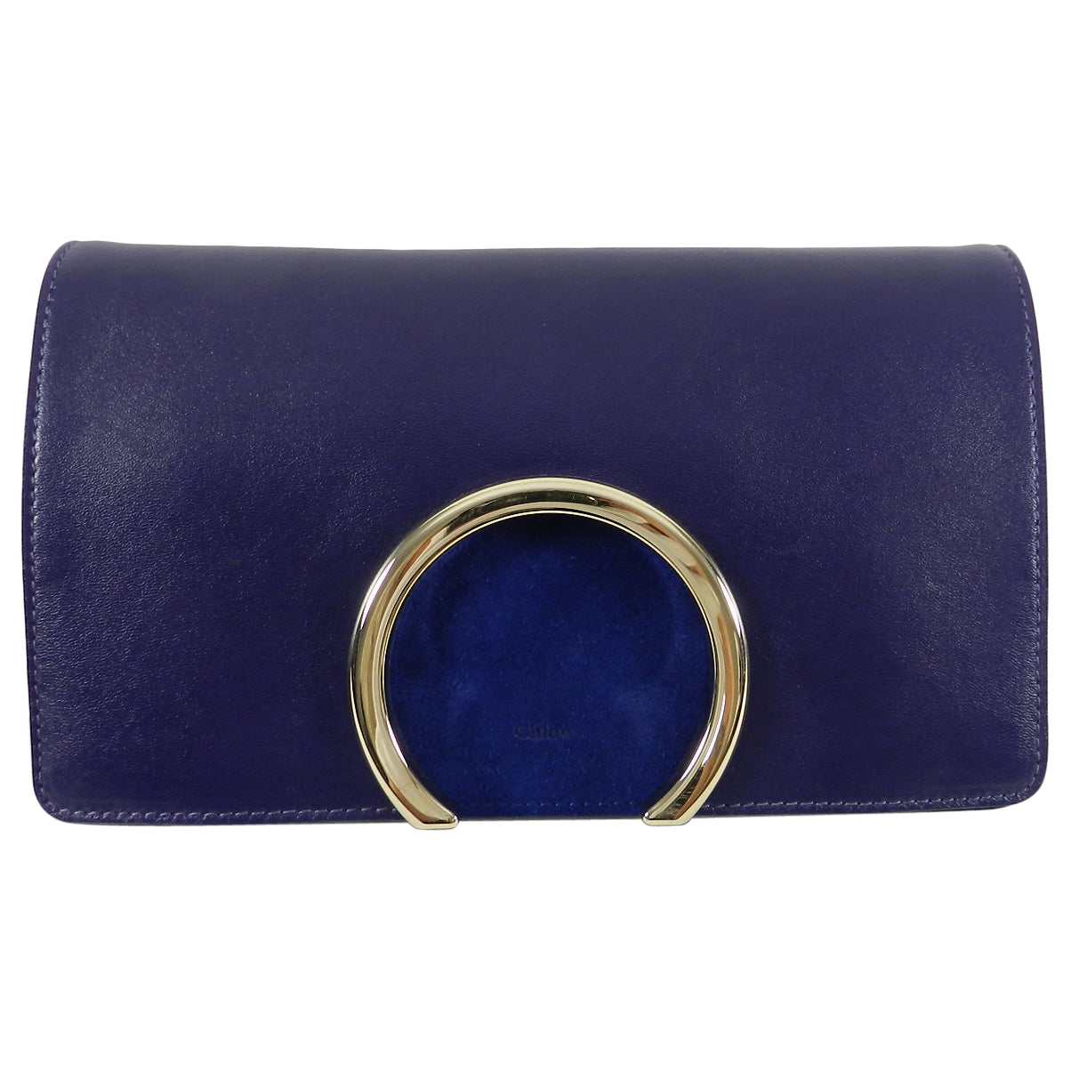 Chloe Navy Gabrielle Clutch - Premium Navy Leather & Suede Crossbody Bag for Women | Perfect for Evening Parties, Date Nights & Special Occasions