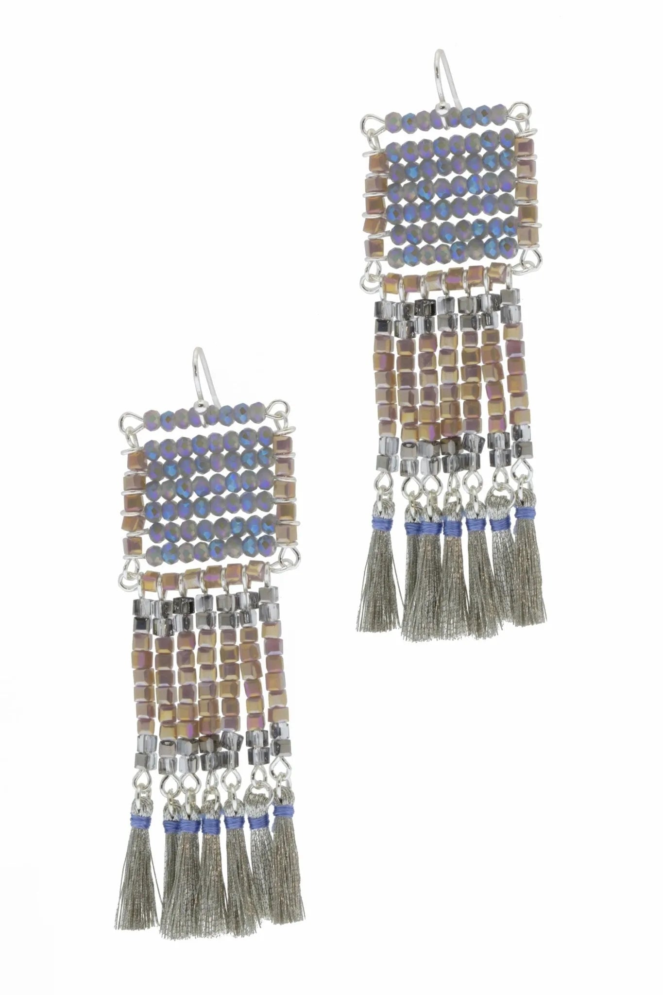 Boho Glass Bead Tassel Earrings for Women - Handmade Bohemian Dangle Earrings - Perfect for Festivals, Parties & Everyday Wear