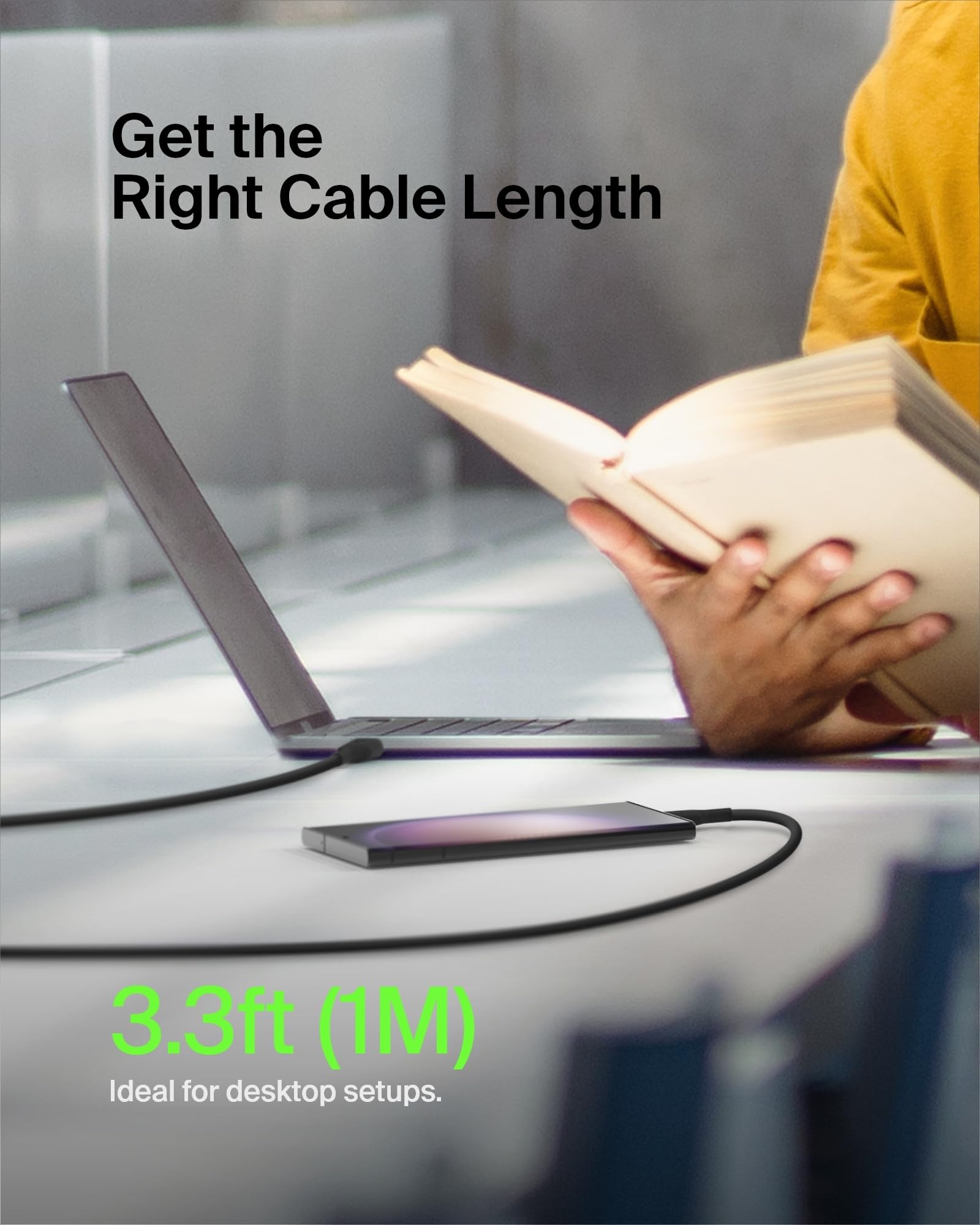 Belkin BoostCharge USB-C to USB-C Fast Charging Cable 3.3ft (2-Pack) - Compatible with iPhone 16 Series, Galaxy S24/S23, iPad Pro & More - High Speed Data Sync & Fast Charging for Phones, Tablets & Laptops - Perfect for Home, Office & Travel Use
