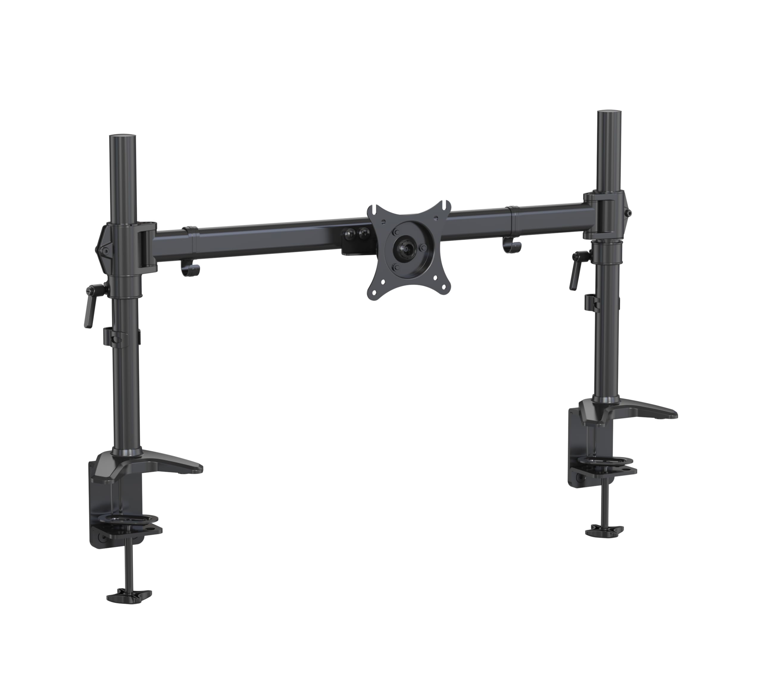 HFTEK MS121C-N Heavy Duty Monitor Mount for 17-49 Inch Flat & Curved Screens - 20kg Load Capacity per Arm, Height Adjustable, Tilt & Swivel - VESA 75x100/100x100 - Perfect for Home Office, Gaming Setup & Workstation Ergonomics