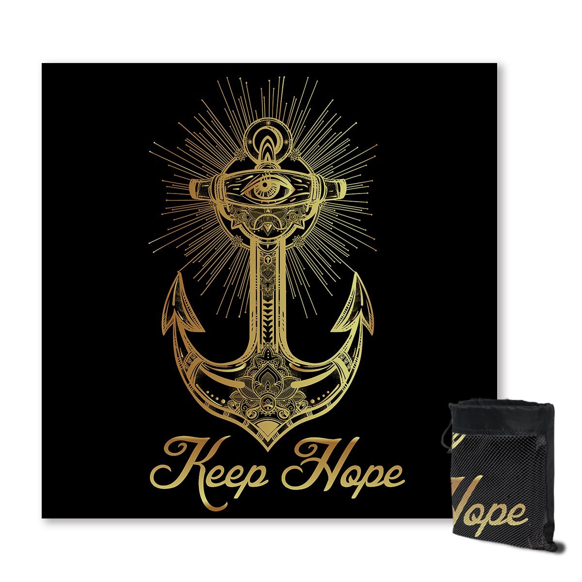 Always Keep Hope Sand Free Towel - Quick Dry, Ultra Absorbent Beach Towel for Swimming, Travel & Outdoor Activities