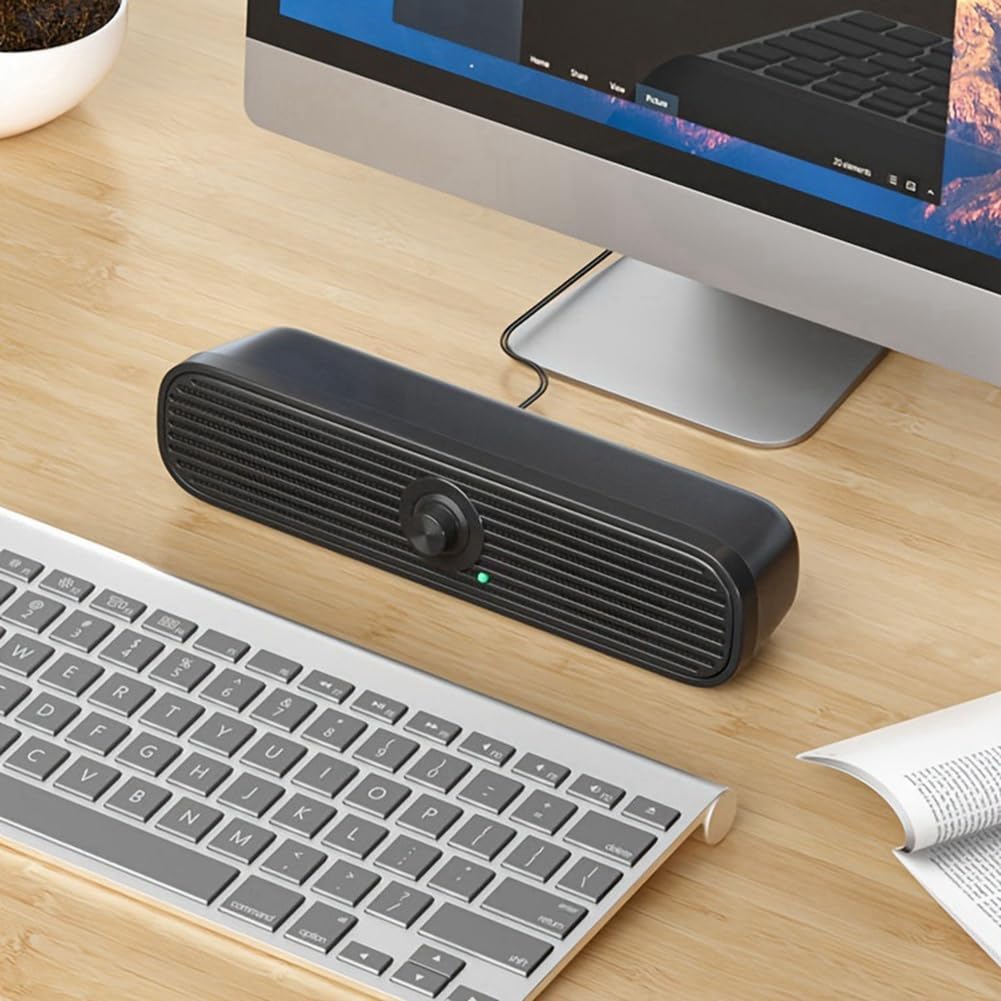 Mwwvzefl Computer Speakers with Subwoofer, USB Powered Mini Desktop Speakers, Compact Sound System for Home Office, Gaming, and Music Streaming