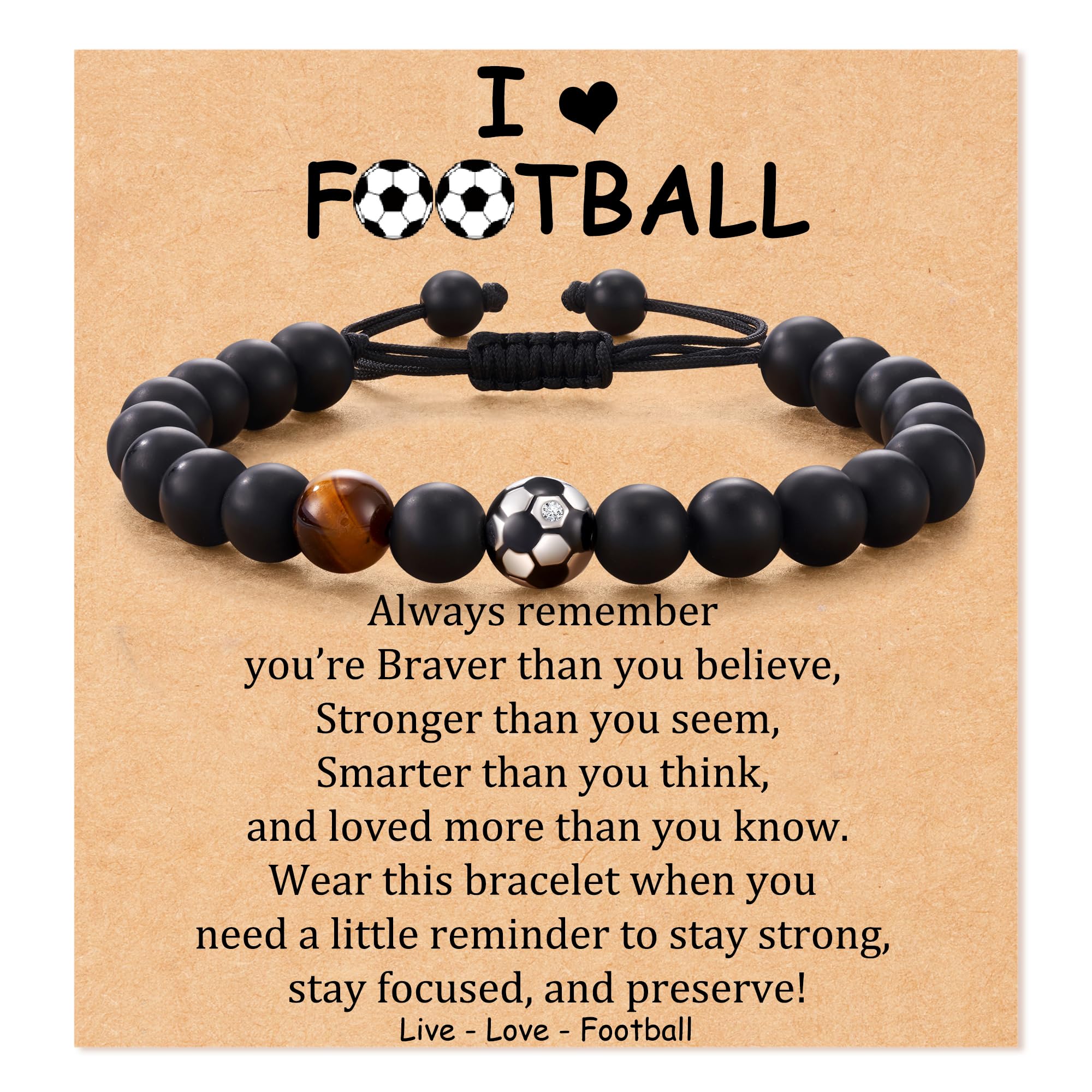Aunis Football Bracelet for Men & Boys - Stylish Sports Jewelry Gift for Football Players & Fans - Perfect for Game Day, Training & Casual Wear
